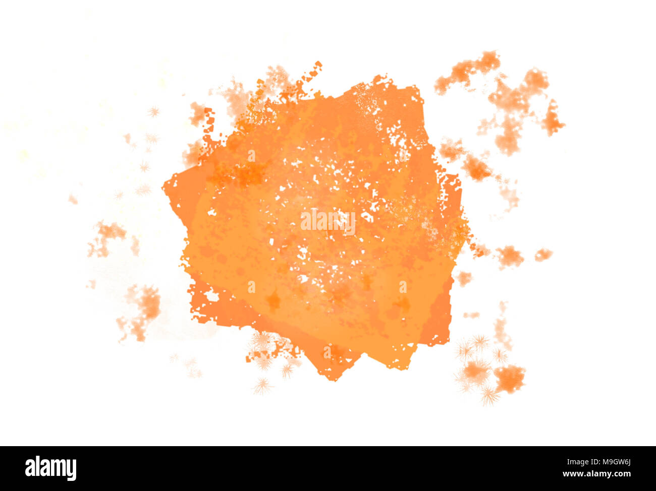 Abstrakt hell orange splash Aquarell Pinselstrich Stockfoto
