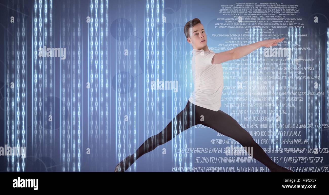 Ballet Dancer tanzen mit digitaler Technologie Schnittstelle Stockfoto