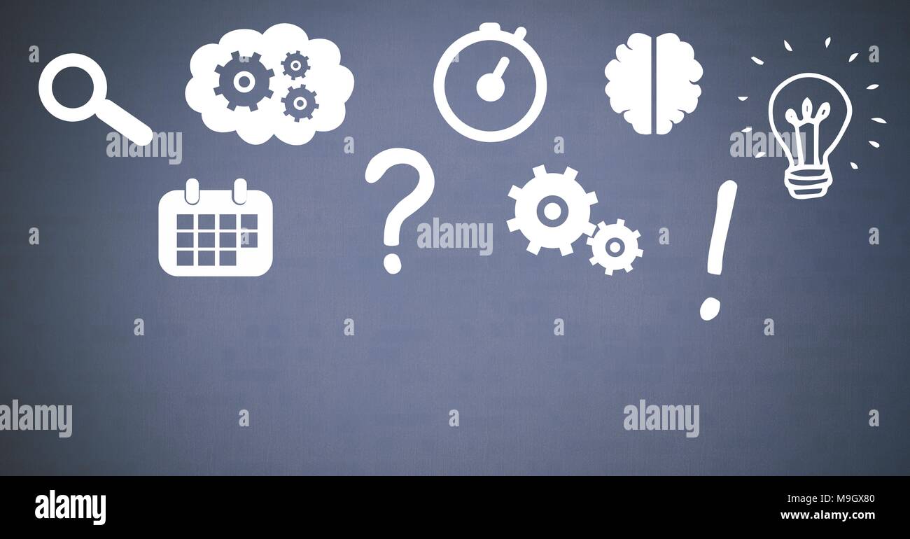 Idee denken und Brainstorming Prozess Symbole Stockfoto