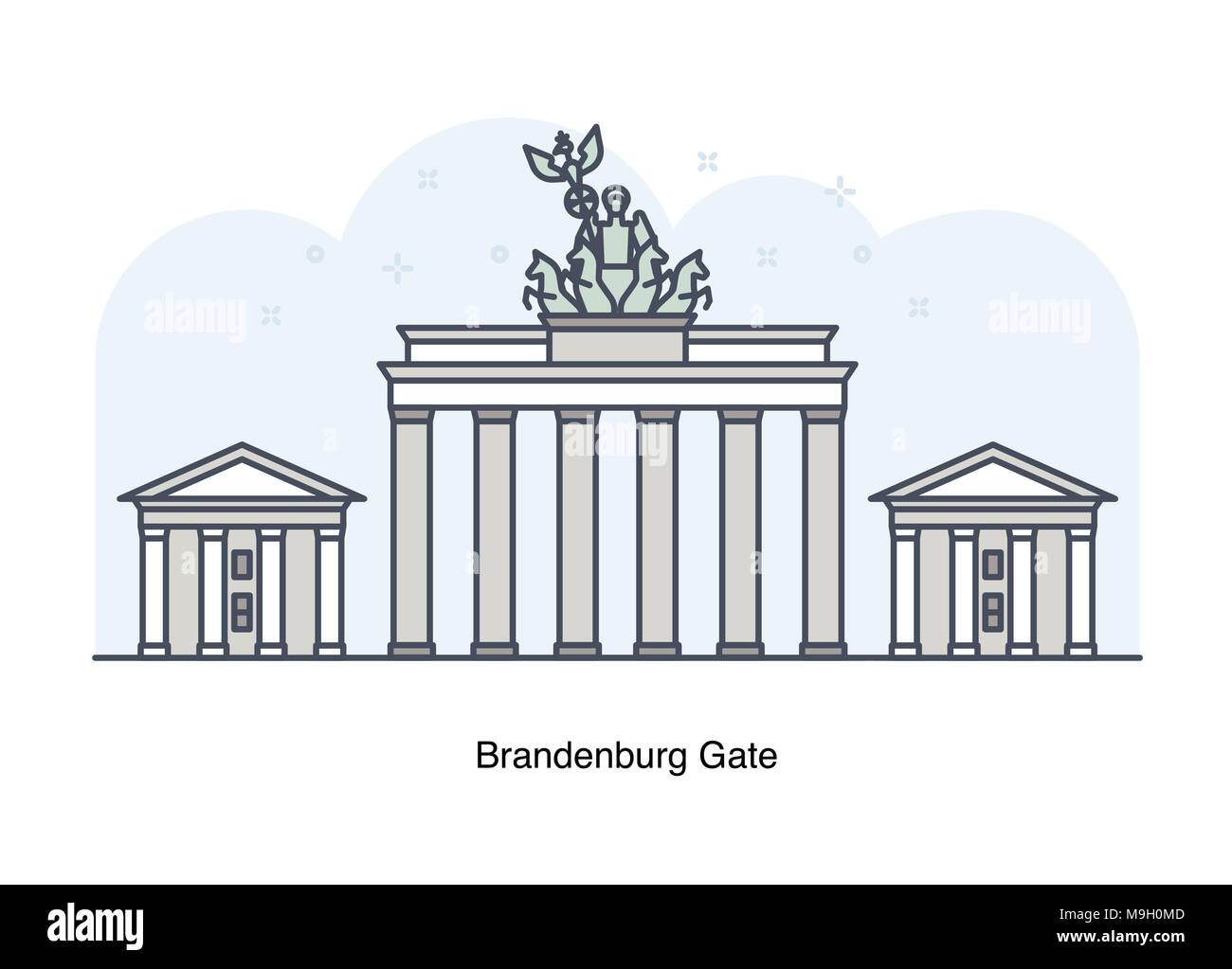 Vektor linie Abbildung: Brandenburger Tor, Berlin, Deutschland. Stock Vektor