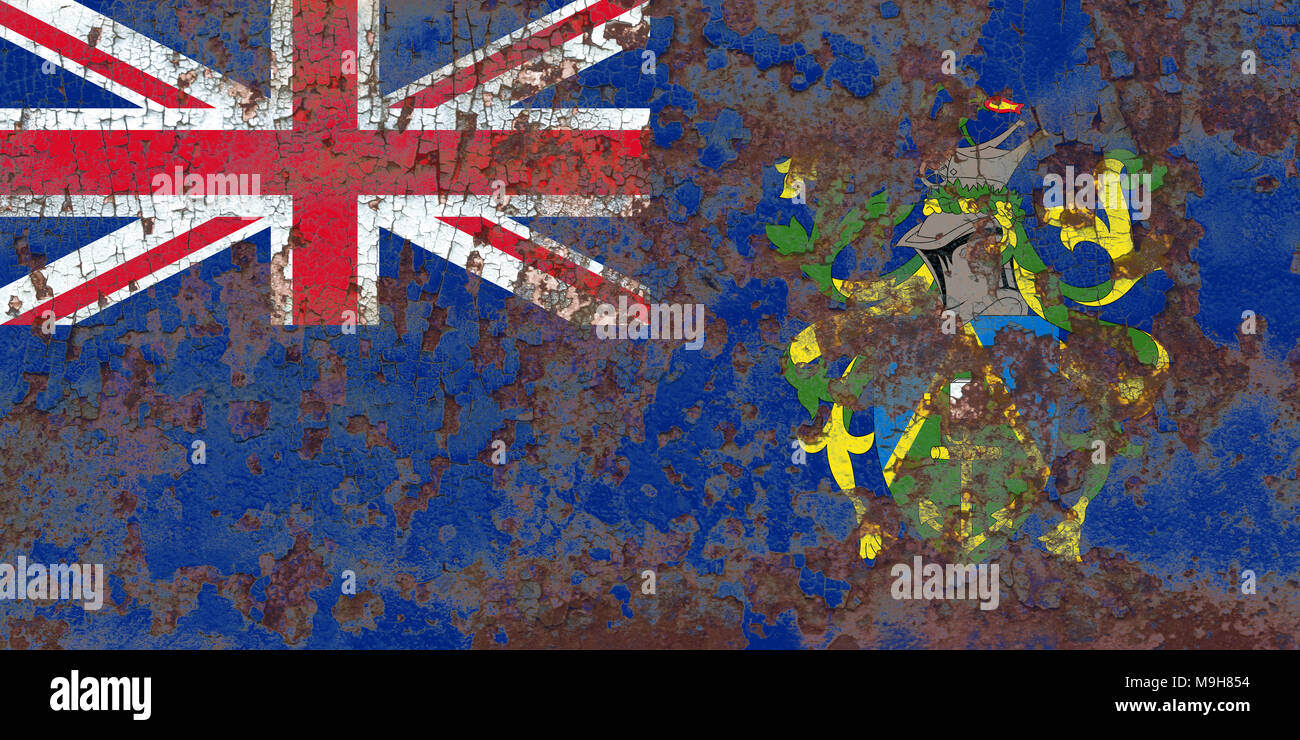 Pitcairninseln grunge Flagge, British Overseas Territories, Großbritannien abhängiges Gebiet flag Stockfoto