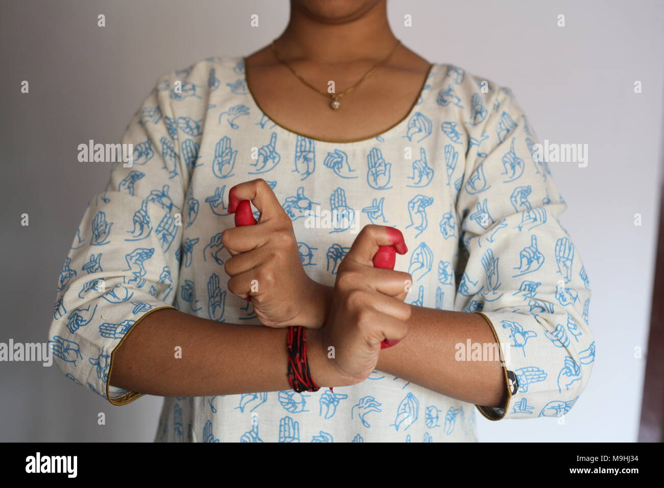 Mudra oder Geste in der indischen klassischen Tanz verwendet Stockfoto