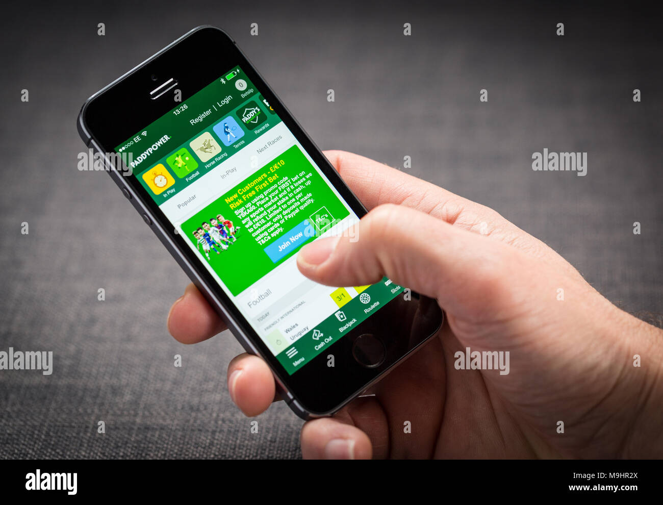 Paddy Power wetten App auf dem iPhone Stockfoto