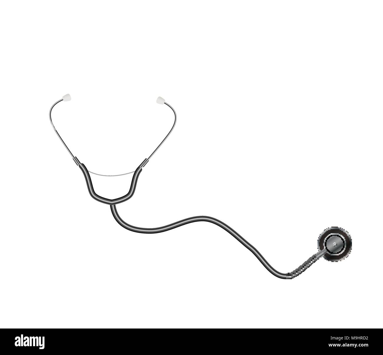 Medizinische Werkzeug Stethoskop auf weißem Hintergrund. Vector Illustration Stock Vektor