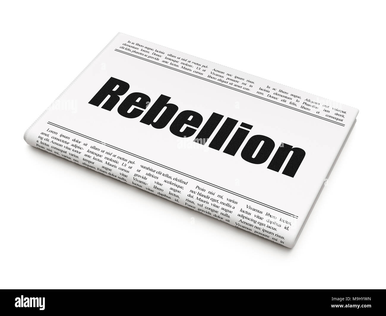 Politisches Konzept: Schlagzeile Rebellion Stockfoto