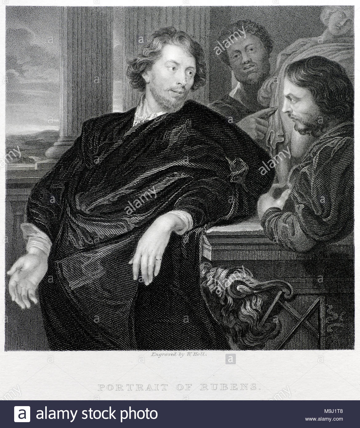 Sir Peter Paul Rubens 1577 - 1640, war ein flämischen Künstler, antike Gravur von ca. 1850 Stockfoto