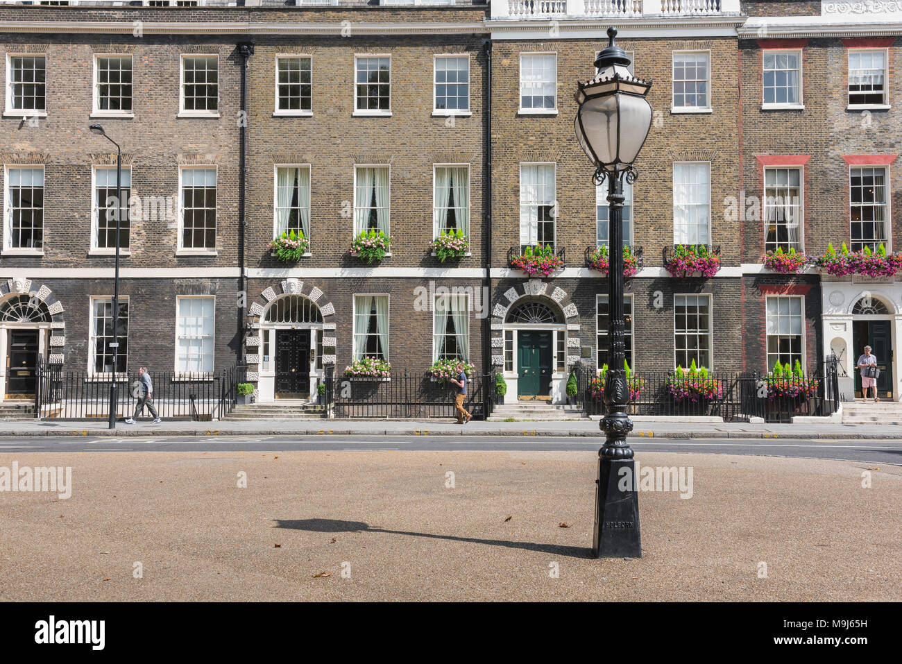 Bedford Square London, eine Reihe von georgischen Reihenhäuser in Bedford Square, Bloomsbury, London, UK. Stockfoto