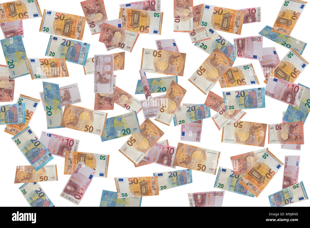 Konzept Bild der europäischen Banknoten/Geld fallen Stockfoto