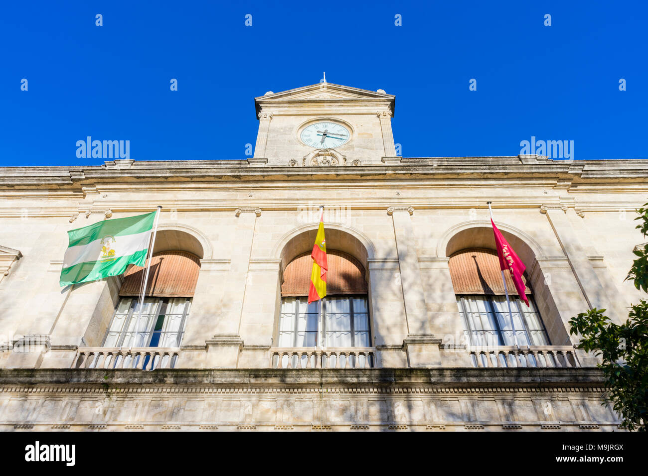 Das Rathaus an der Plaza Nueva im Zentrum von Sevilla (Ayuntamiento de Sevilla) 2018, Andalusien, Spanien Stockfoto