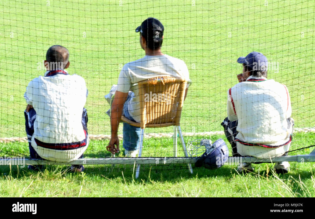 W.s.c.c rowan Pokalspiel westlich von Schottland verse Clydesdale Cricket Club vom 23. Juli 2010 Cricket Match Peel Street Hamilton Crescent, Partick Stockfoto