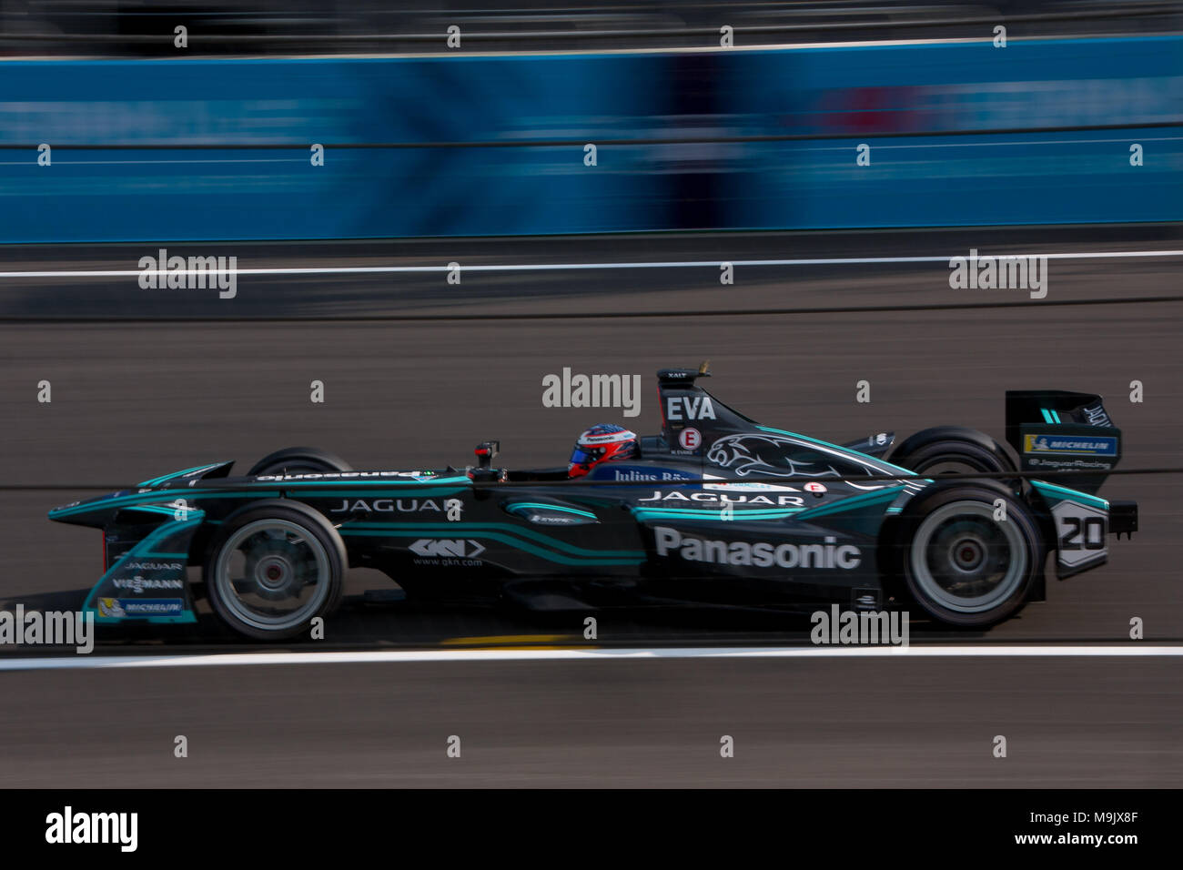 Formel e Auto während e-Prix in Mexiko Stockfoto