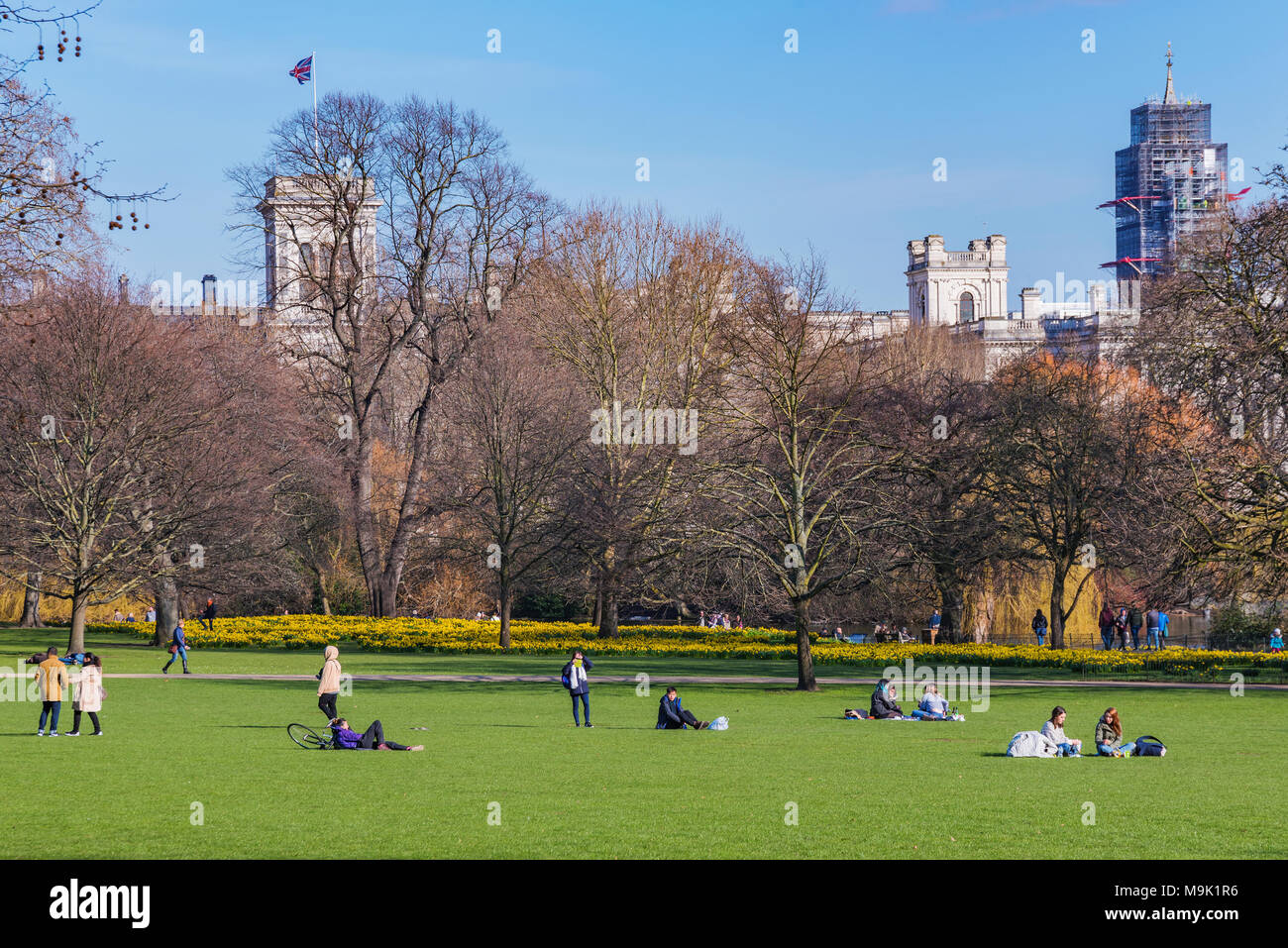 LONDON, GROSSBRITANNIEN, 21. März: Blick auf den St James's Park, ein berühmter Park und Reiseziel am 21. März 2018 in London. Stockfoto