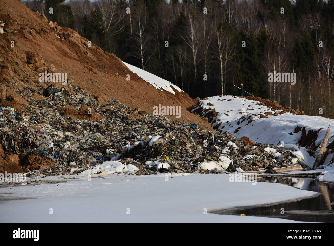 Moskau, Russland. 25. März, 2018. Ansicht des Yadrovo Deponie in Moskau, Russland. Stockfoto