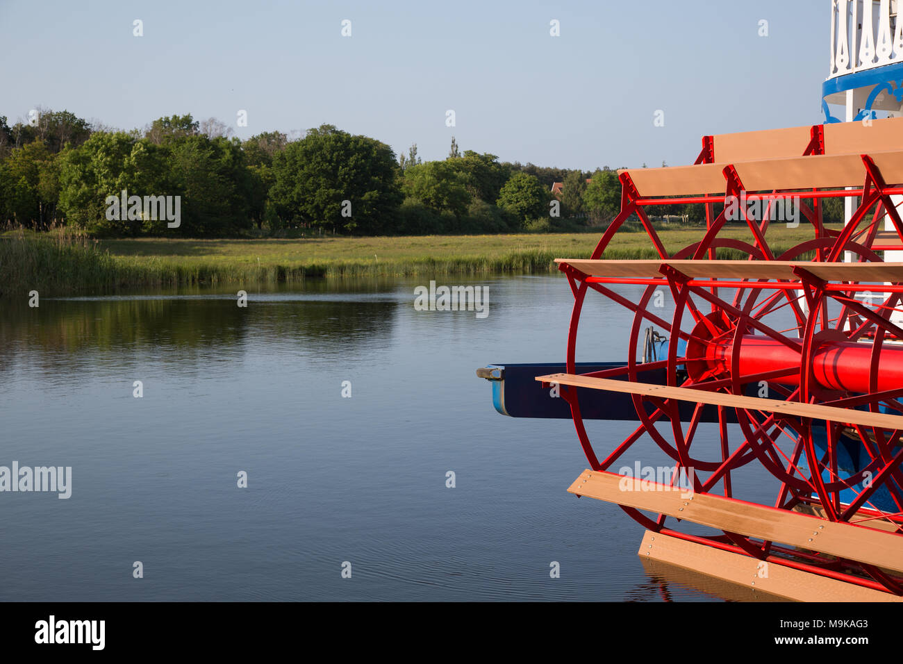 Detail einer Raddampfer Boot auf einem See Stockfoto