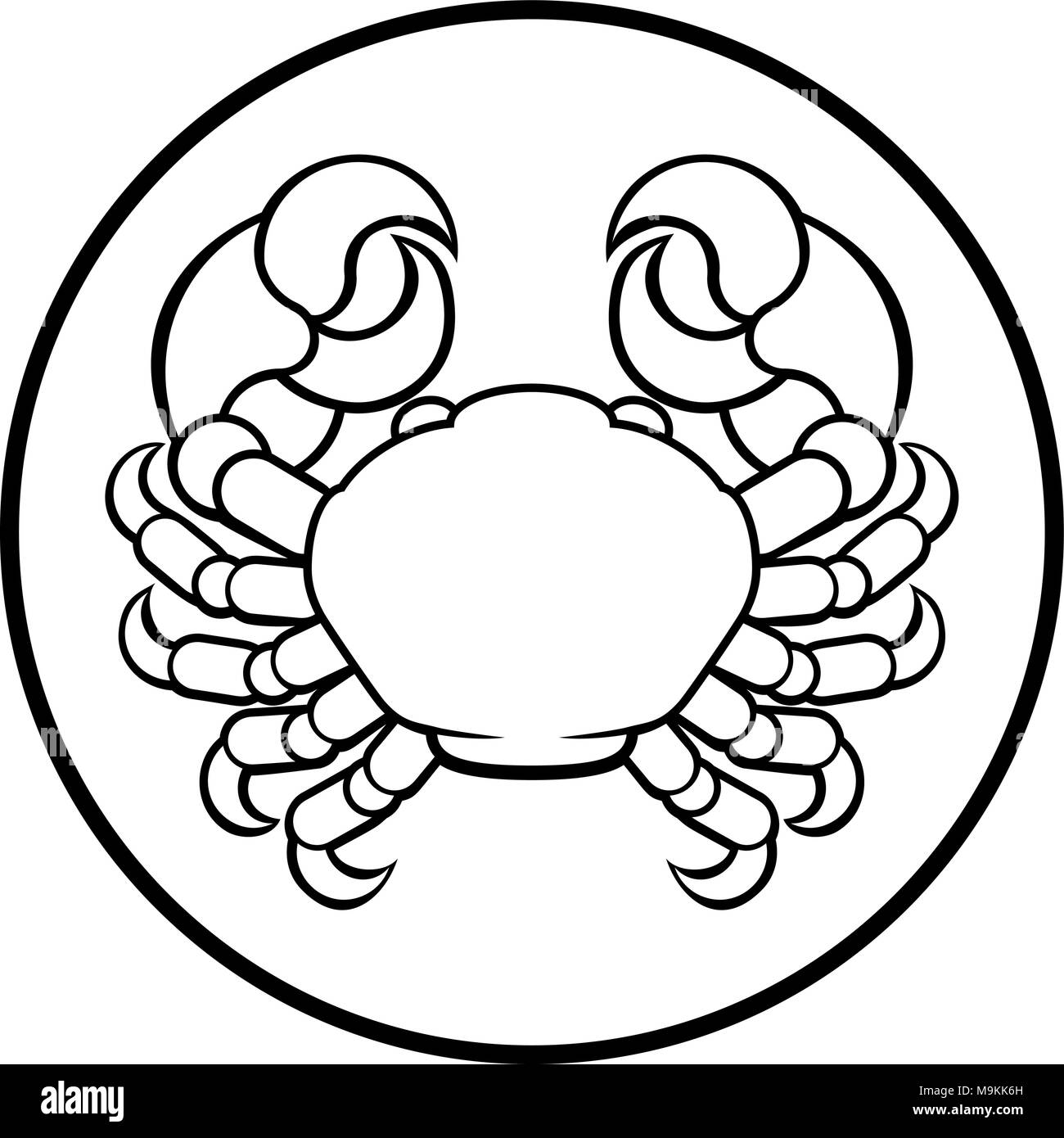 Krabbe Krebs Horoskop der Geburt Zeichen Stock Vektor