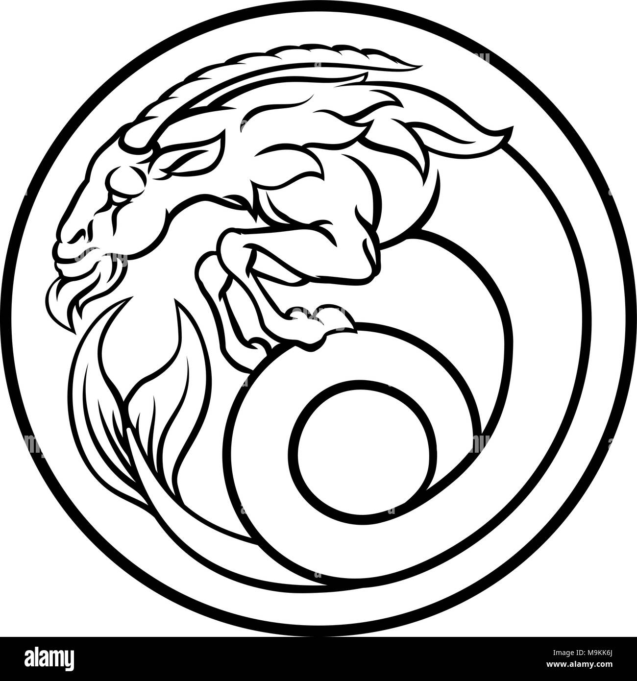 Steinbock Astrologie Horoskop Sternzeichen Stock Vektor