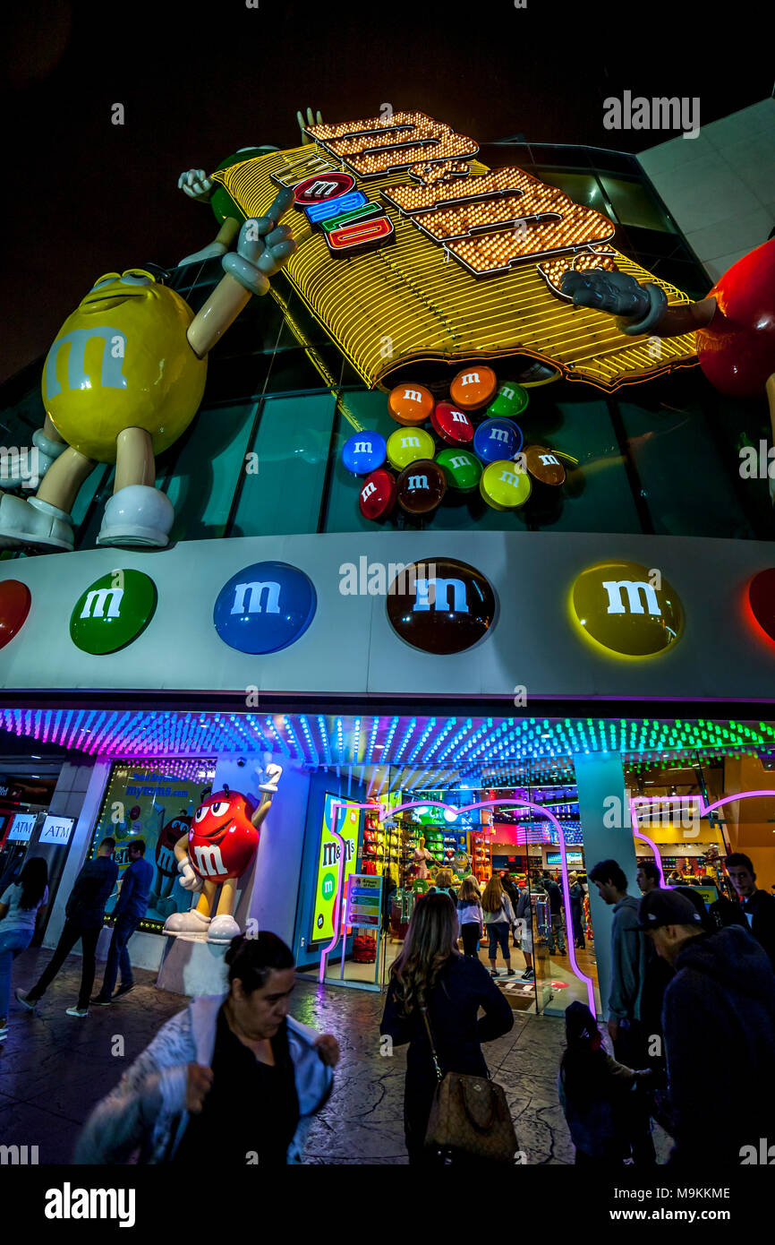 M & M store Las Vegas Strip, Navarda. Usa Stockfoto