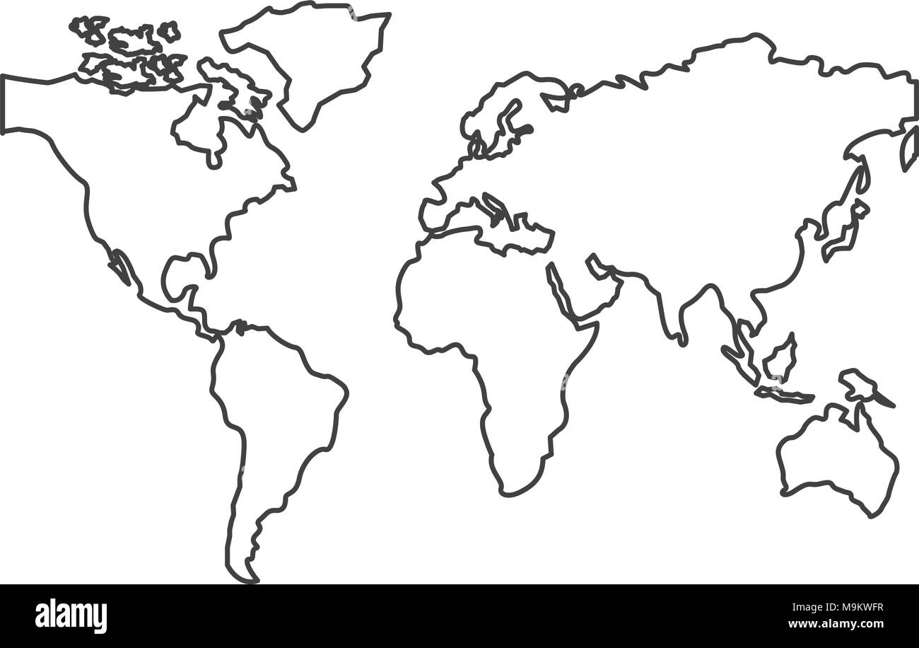 Weltkarte Kontinente global image Stock-Vektorgrafik - Alamy