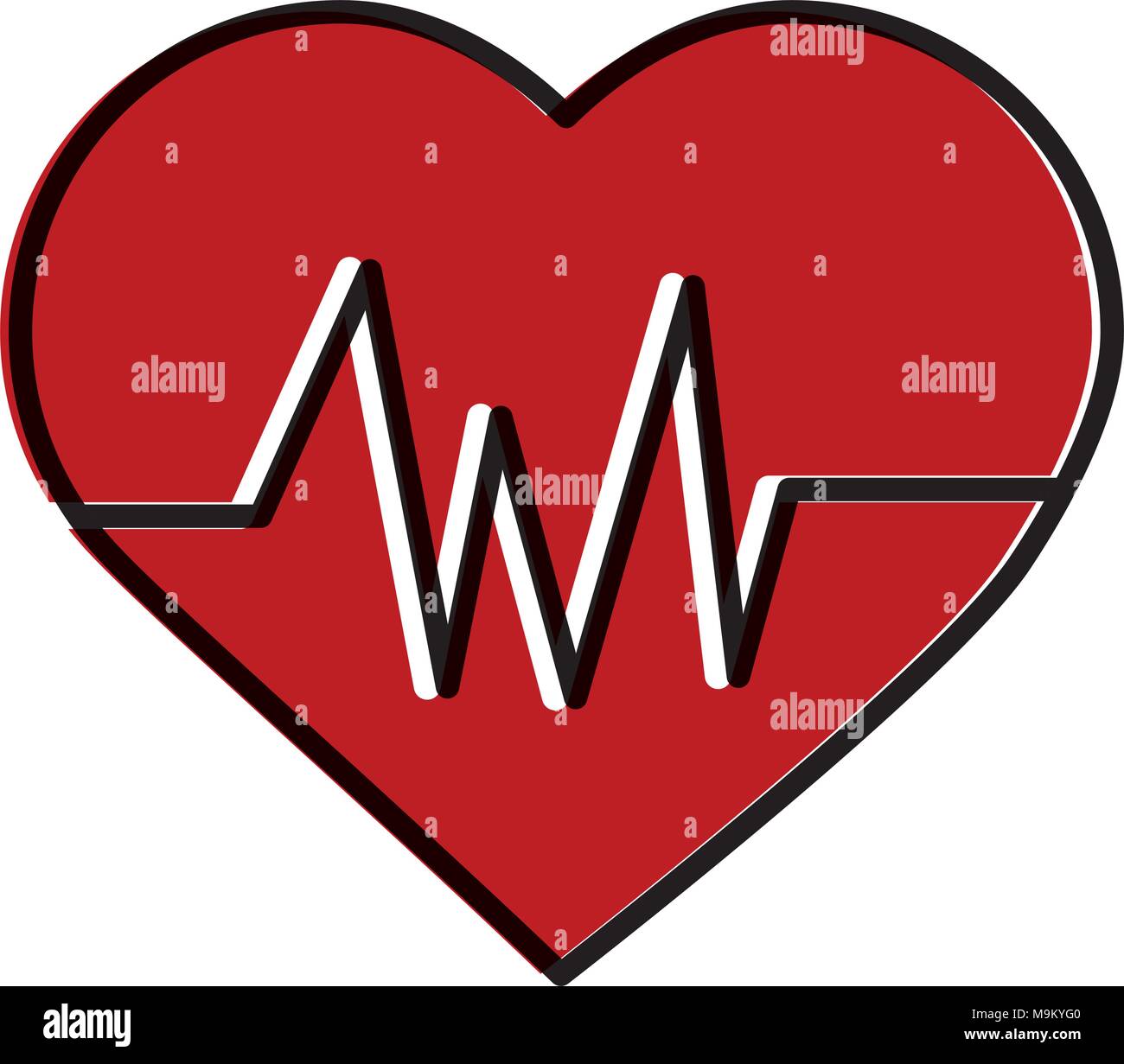 Herzfrequenz Kardiologie gesunder Lebensstil Stock Vektor