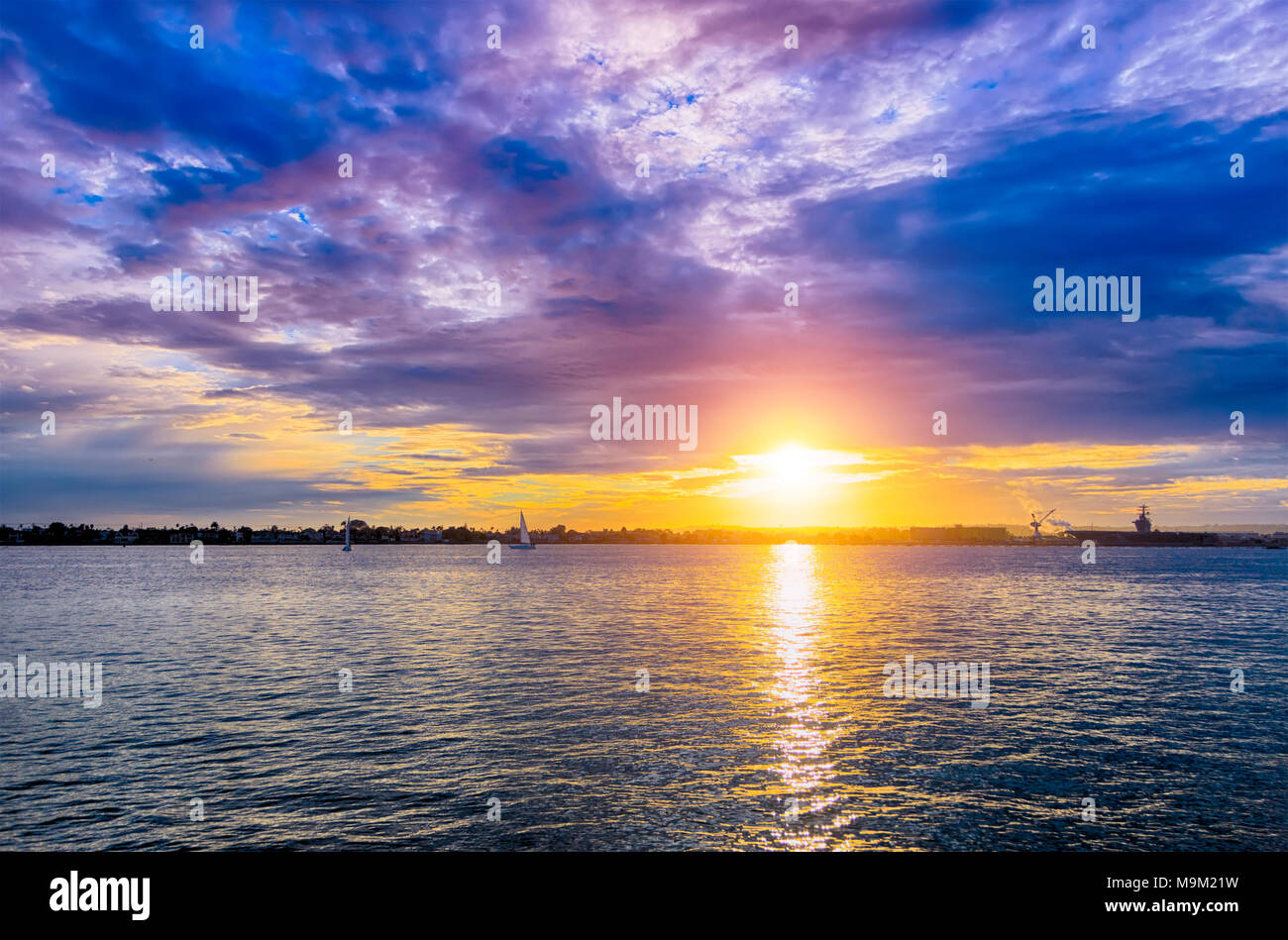 Sonnenuntergang in San Diego, Kalifornien, USA. Stockfoto