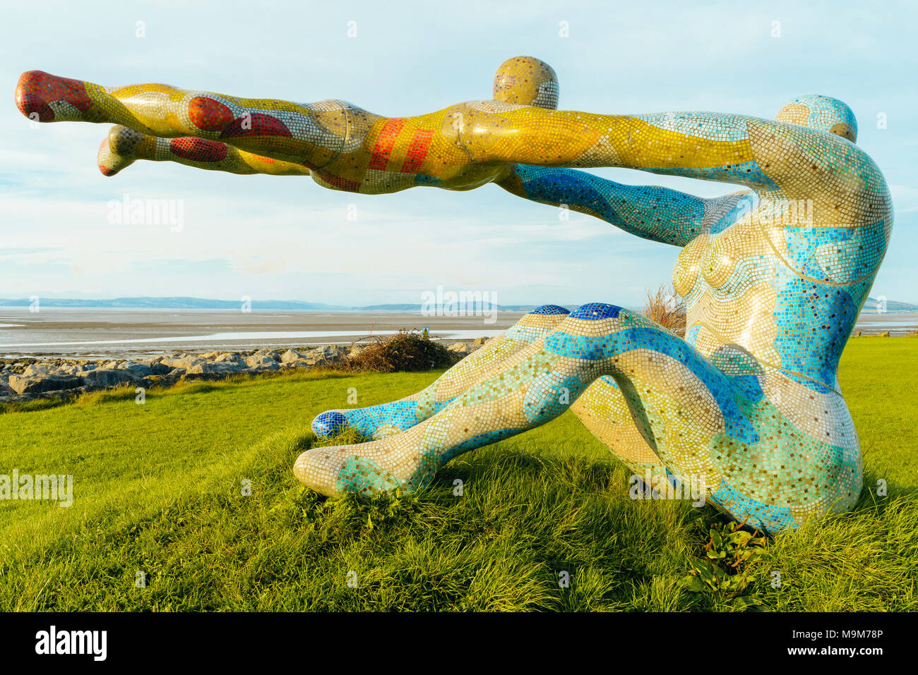 'Liebe die Schönsten der Absolute Katastrophen "gemeinhin als "Venus und Amor" von Shane Johnstone an Scalestones Point in der Nähe von Morecambe, Lancashire Stockfoto