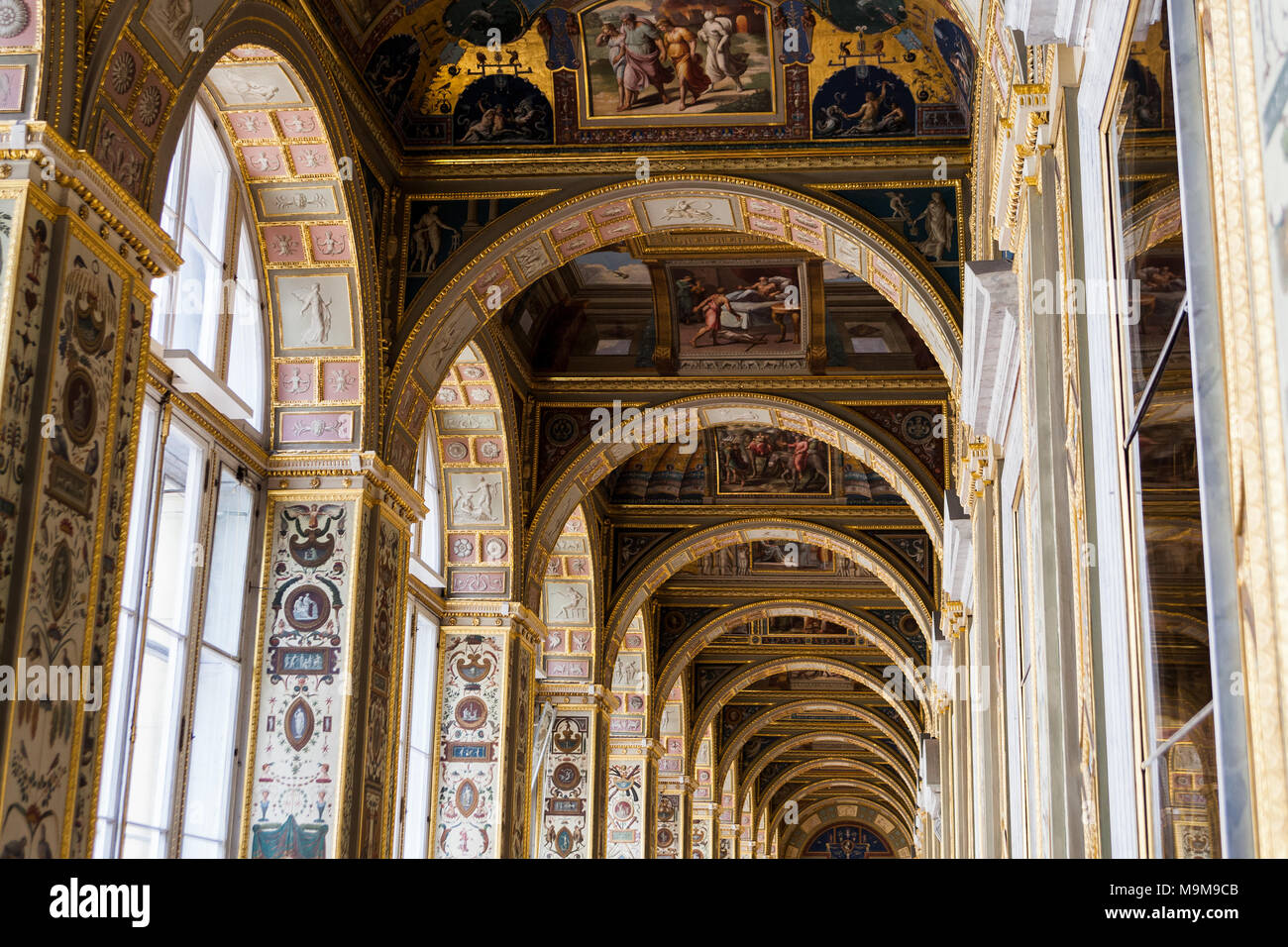 Innenraum Kunstwerke, Dekor und Architektur. Raphael Loggien der Eremitage St. Petersburg Russland Stockfoto