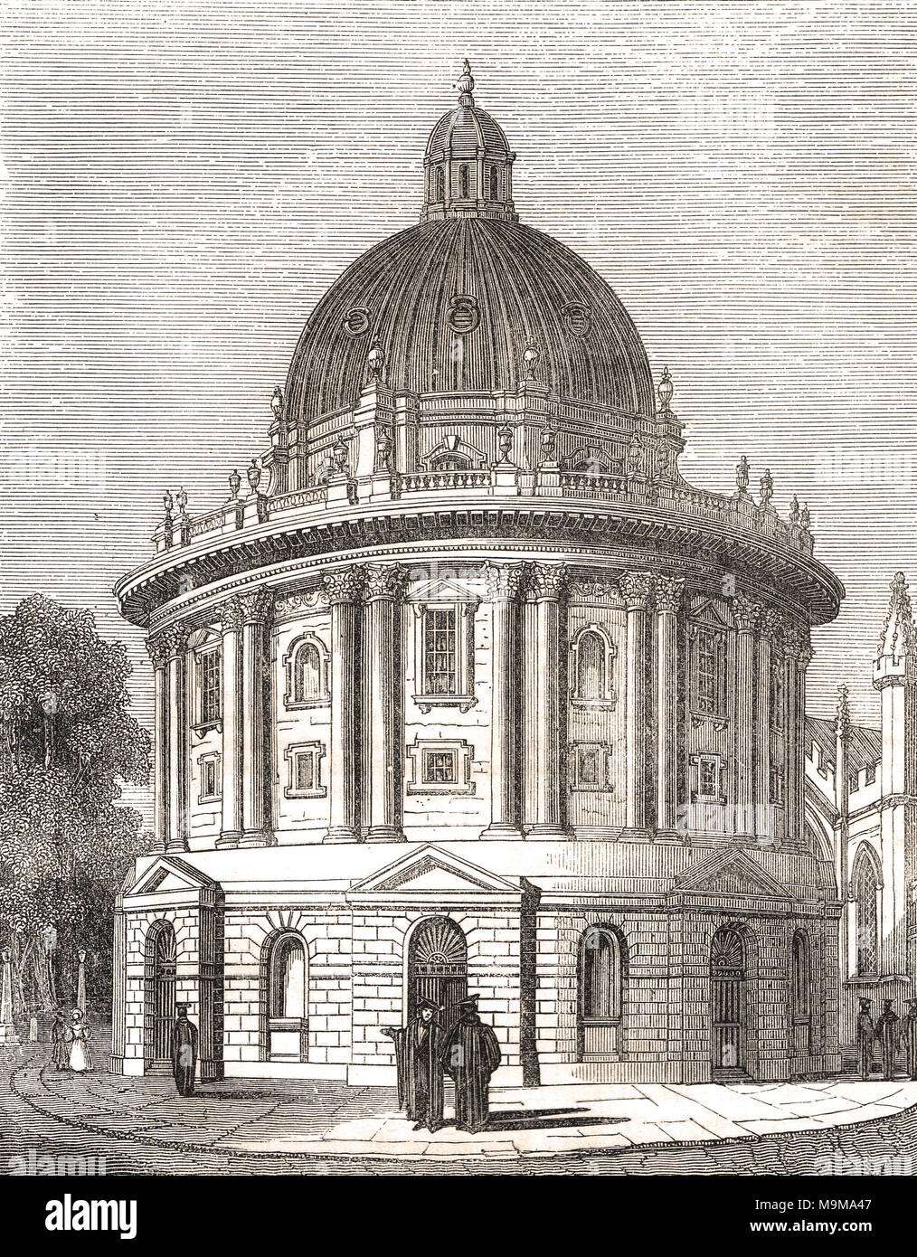 Radcliffe Camera, Radcliffe Square, Oxford, England, 19. Jahrhundert Szene Stockfoto