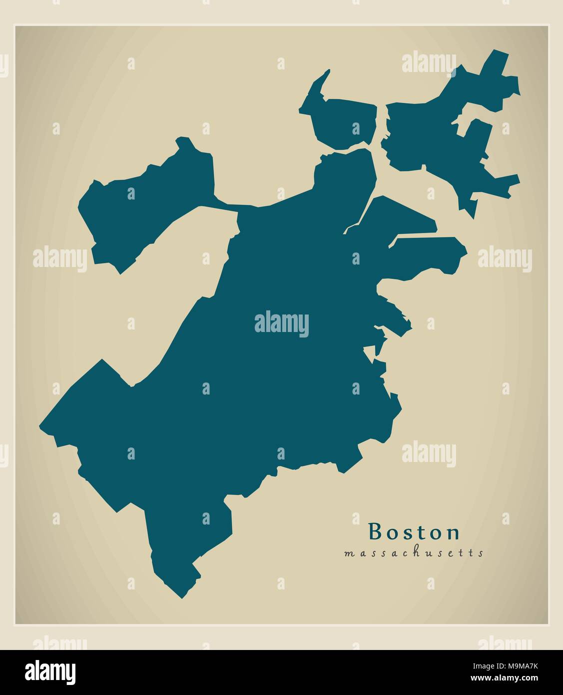 Moderne Karte Boston Massachusetts Stadt Der Usa Stock Vektorgrafik Alamy
