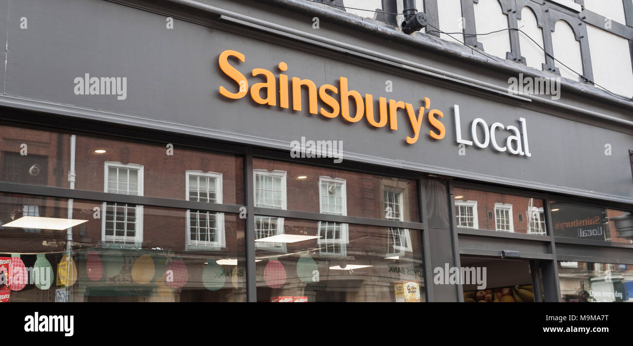 Sainsbury's Lokalen Speicher in York, North Yorkshire, England, Großbritannien Stockfoto