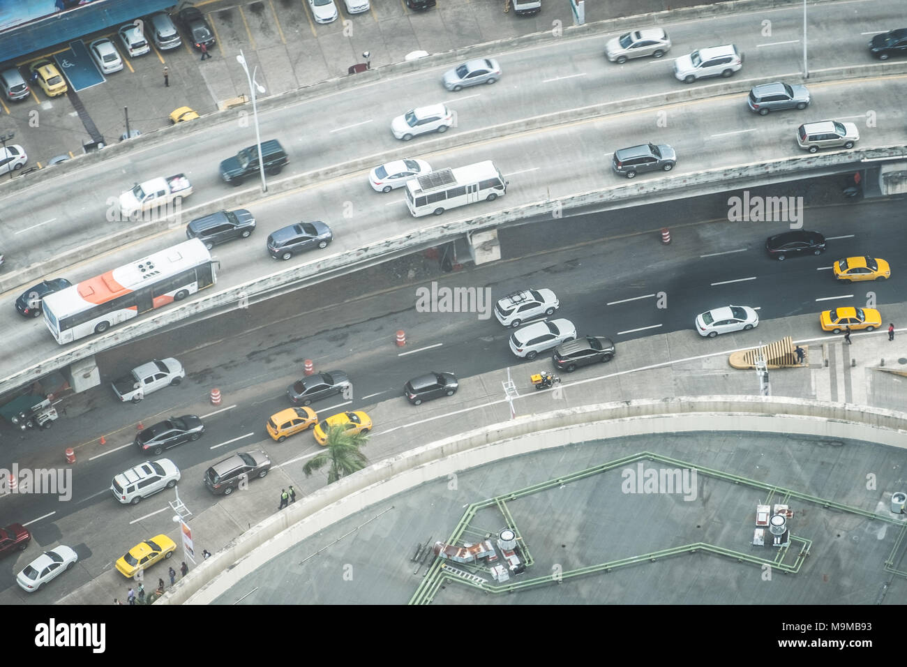 Stadt verkehr Konzept, rush hour Antenne, viele Autos im Stadtverkehr - Stockfoto