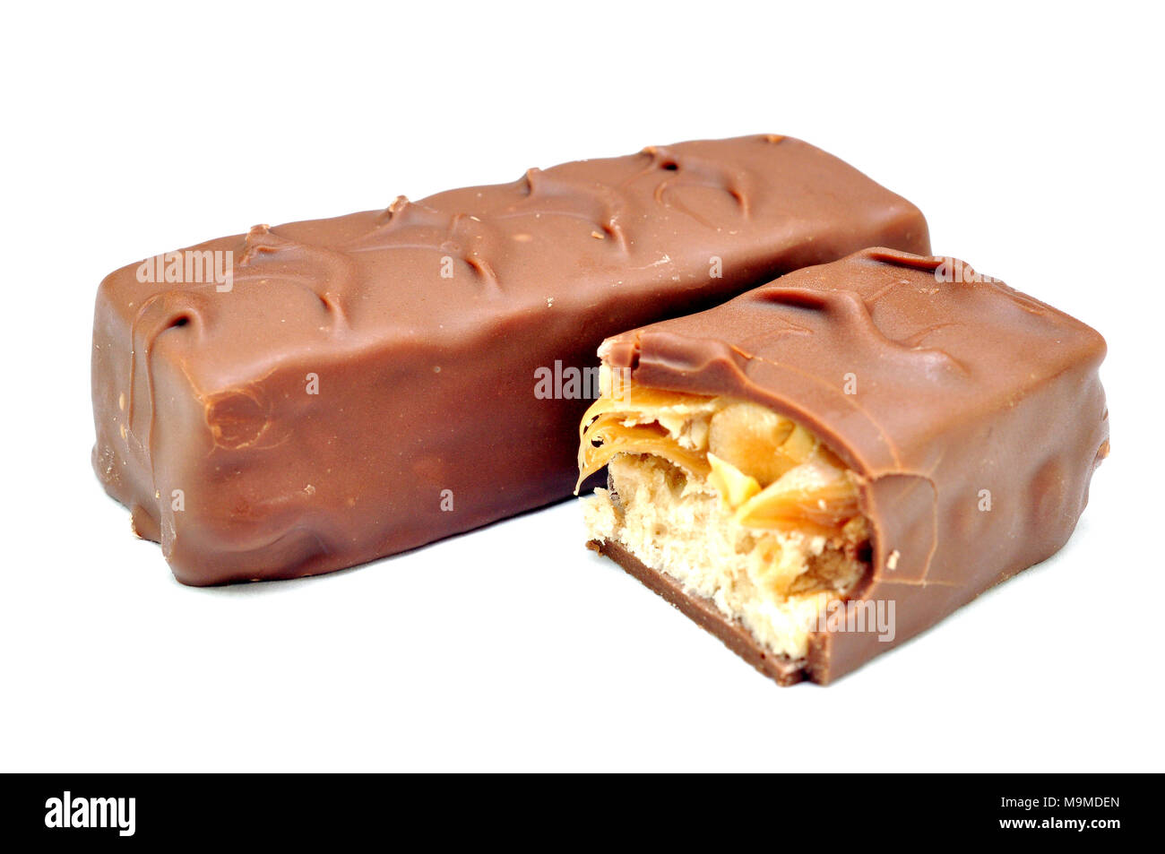 Tafel Schokolade auf einem weißen Hintergrund Stockfoto