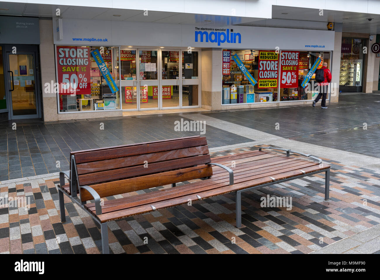 Die marlins High Street Kette von elektrischen speichert die Schließung. Opfer des on-line-Verkäufe und Brexit. High Street, Geld zu verlieren und mis-verwaltet. Stockfoto