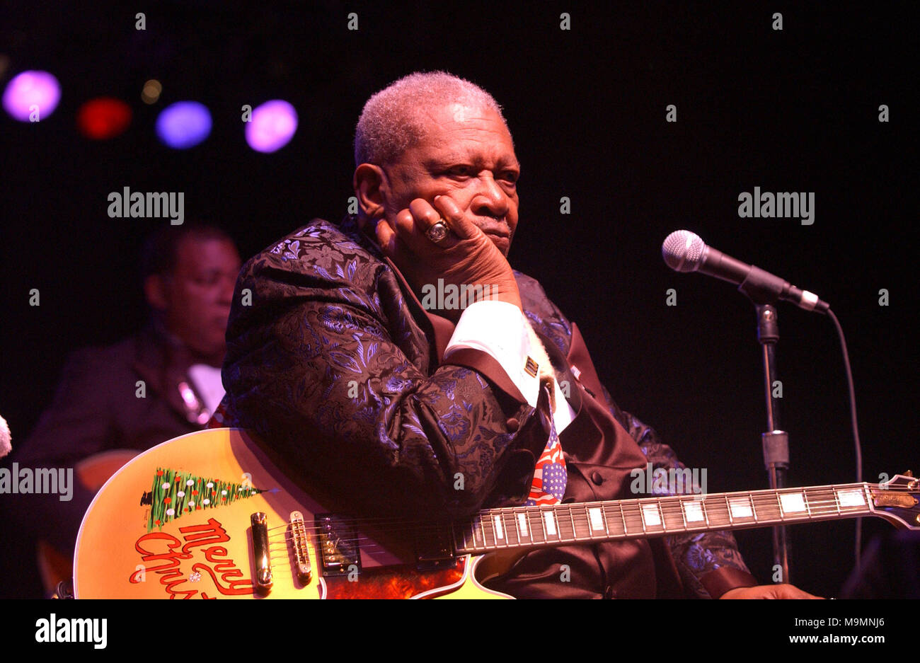 SUNRISE, FL - Dezember 27: BB King führt im Sunrise Arts Center am 27. Dezember, im Sonnenaufgang Florida 2002. Personen: BB King Stockfoto