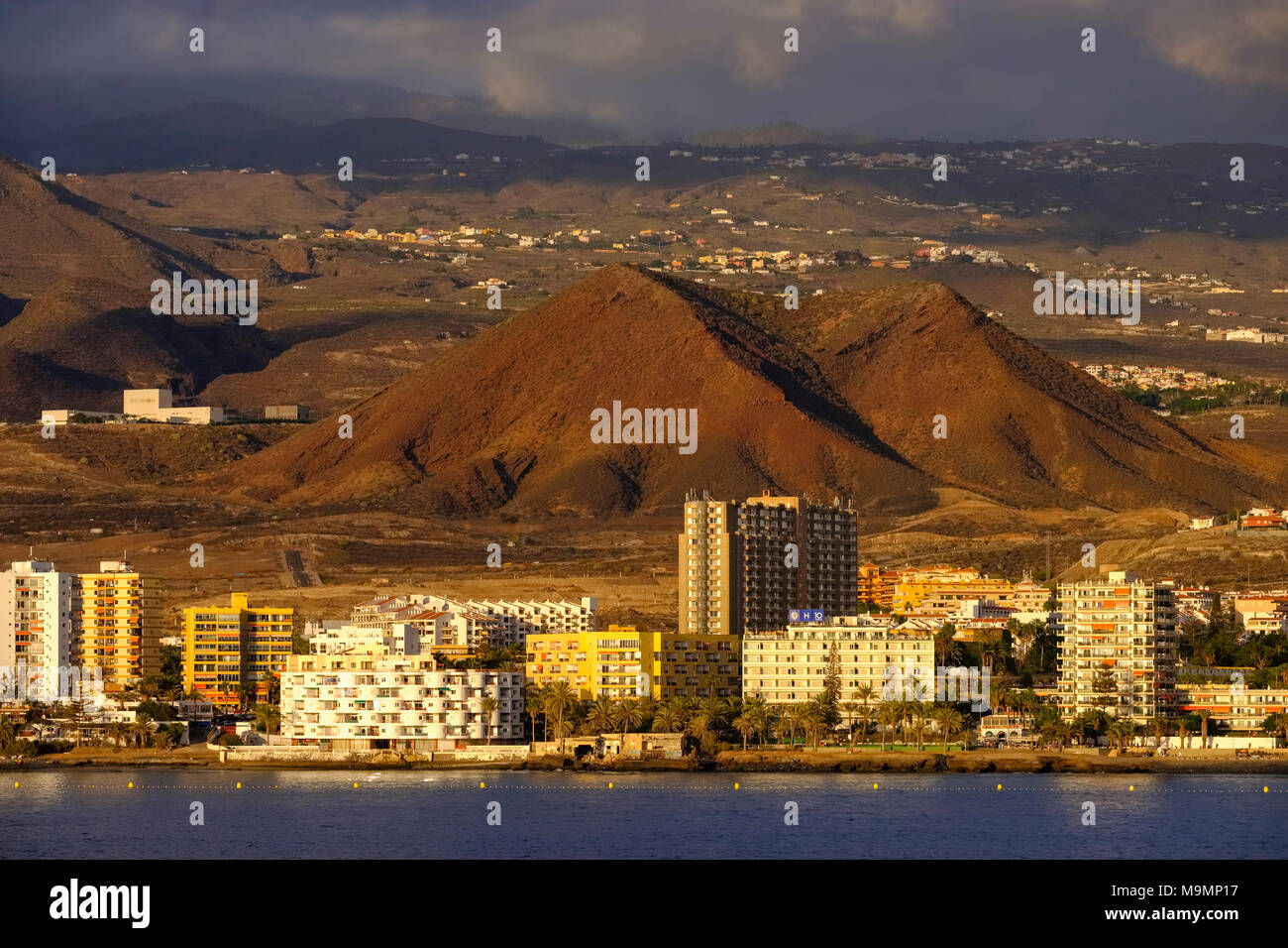 Hotels, Los Cristianos, Teneriffa, Kanarische Inseln, Spanien Stockfoto