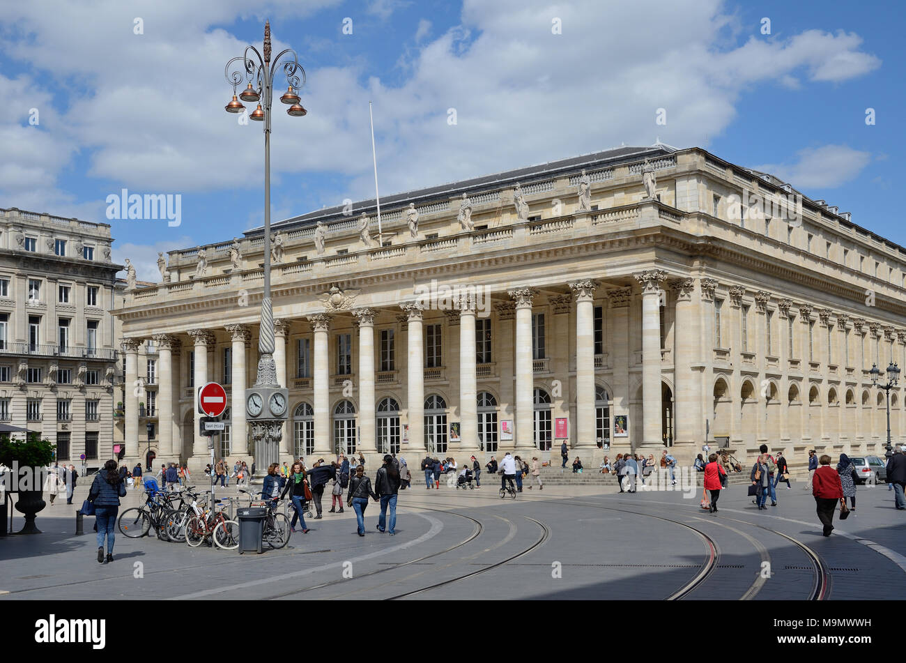 Place de la Comedie in der französischen Stadt Bordeaux. Stockfoto