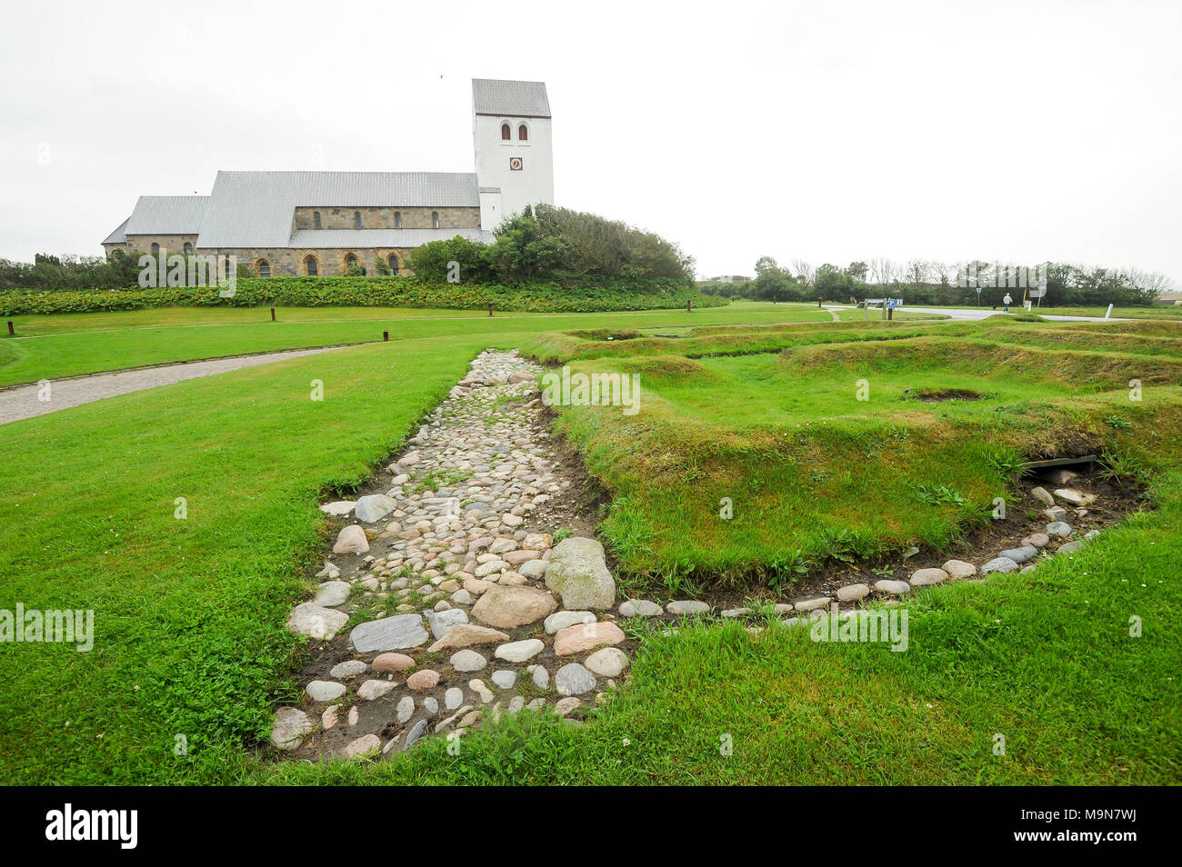 Romanische Vestervig Vestervig kirke (Kirche) gebaut 1140 1160 in Vestervig, Nordjütland, Dänemark. 20. August 2010 als Regularkanoniker des St A Stockfoto