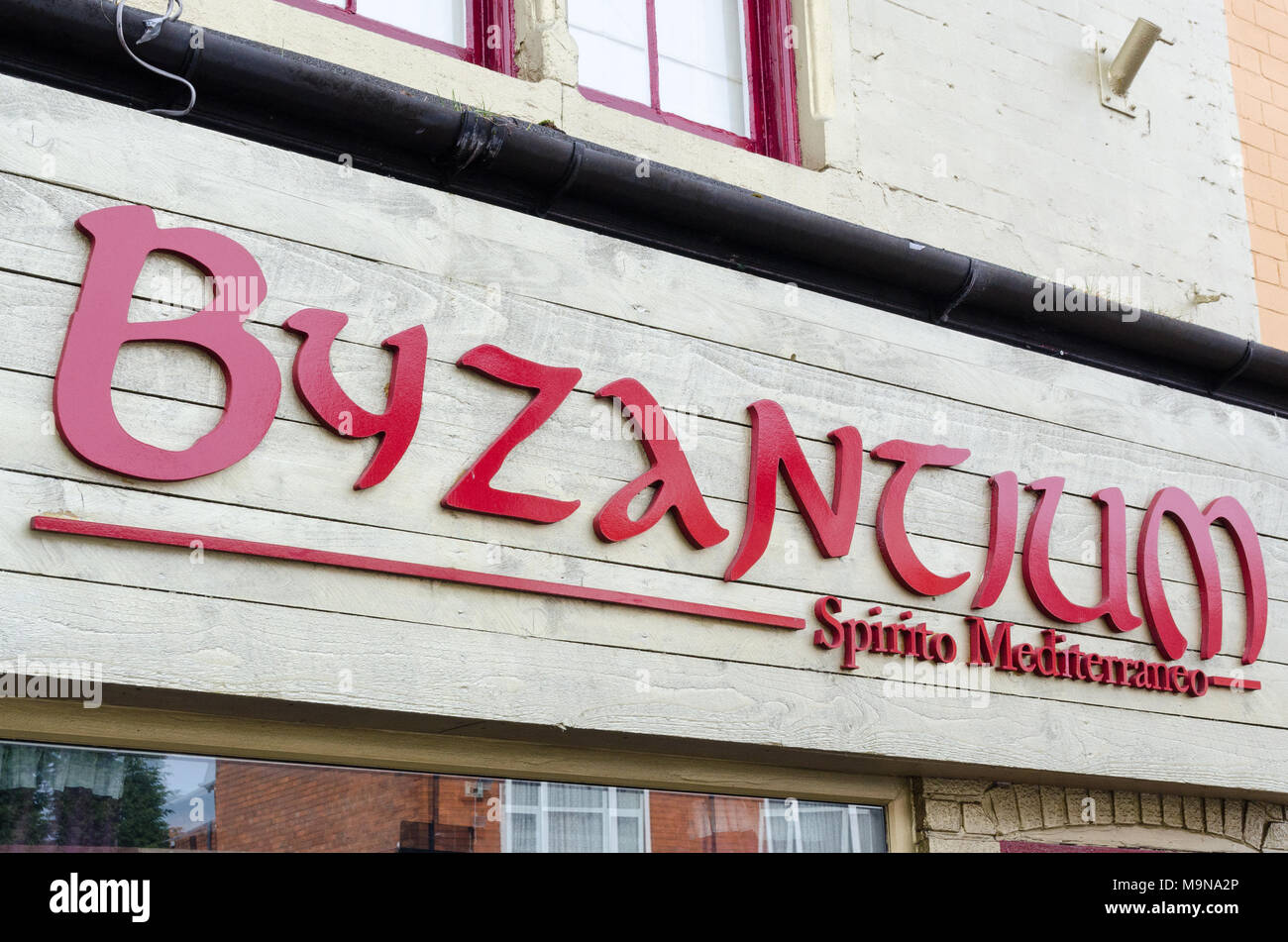 Byzanz mediterranes Restaurant in der York Road, Kings Heath, Birmingham Stockfoto