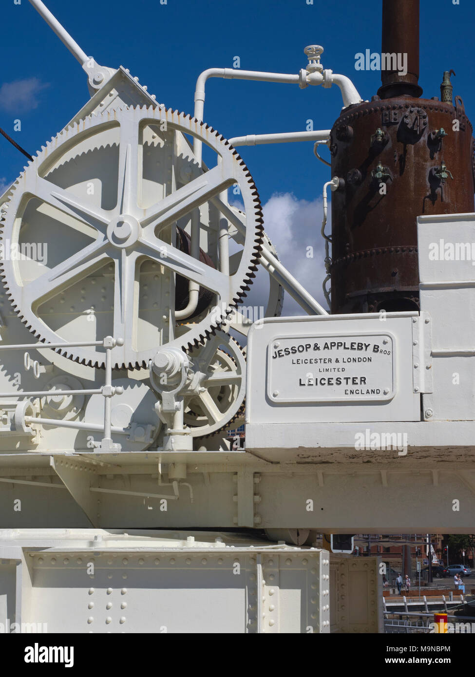 Alte Dampf Kran auf Victoria Dock, in Hobart, Tasmanien, Australien, haltbar gemacht Stockfoto