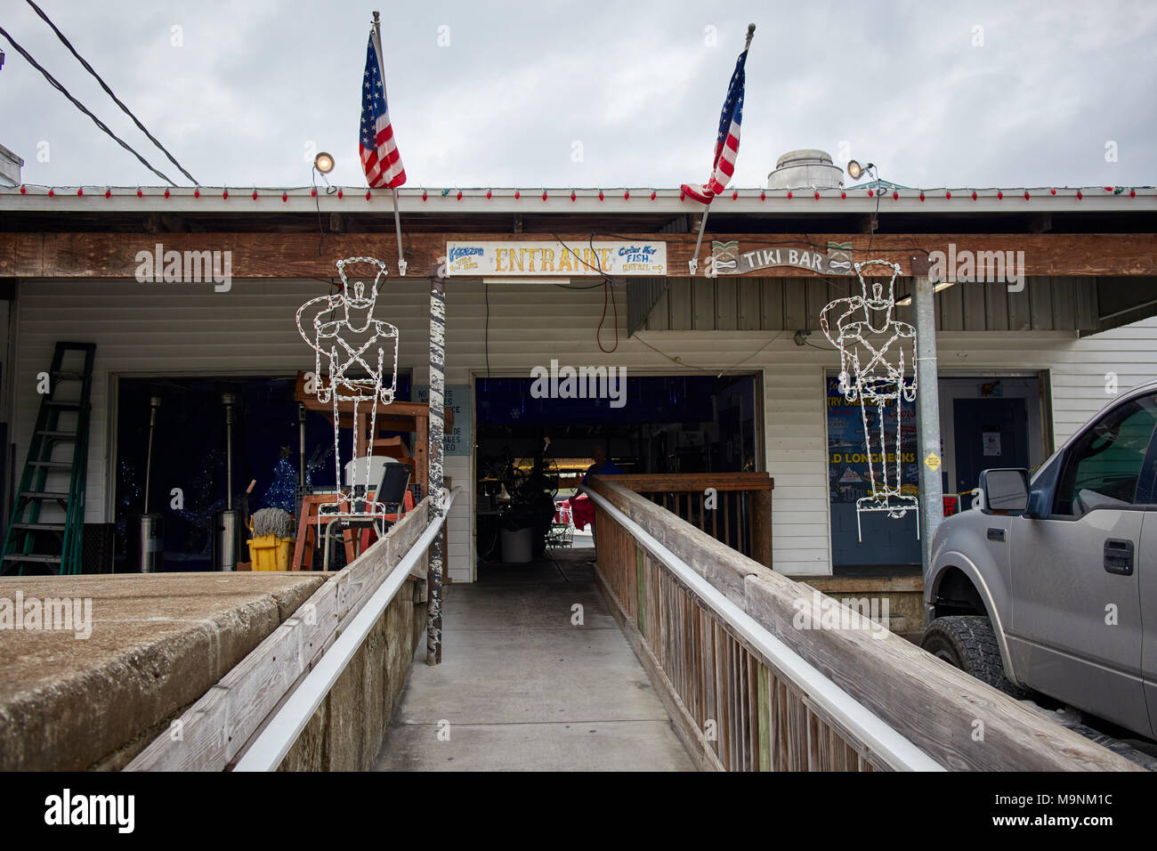 Der Gefrierschrank Tiki Bar und Restaurant, Homosassa, Florida Stockfoto