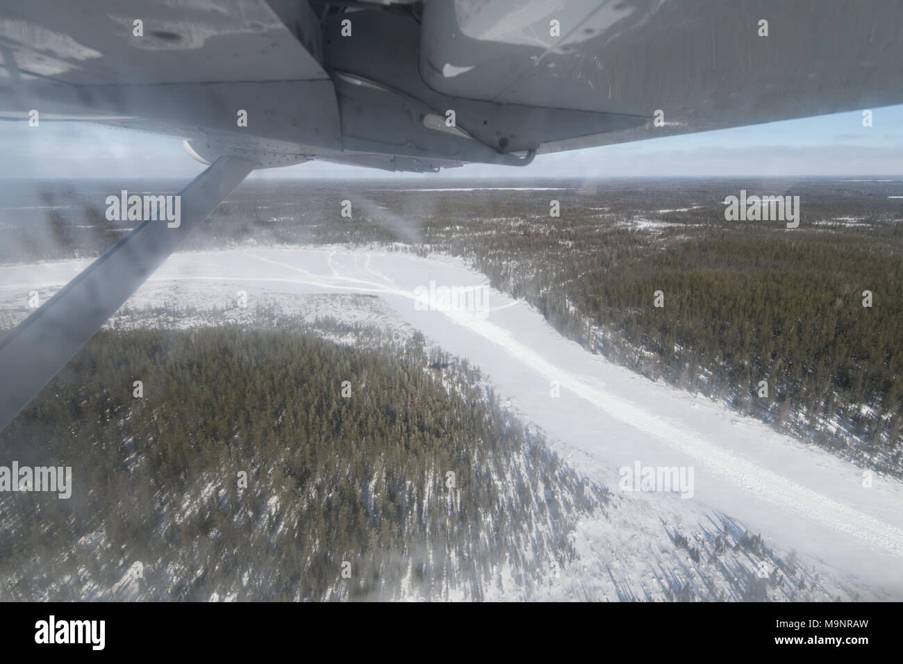 Blick auf die Hudson Bay, Manitoba aus der Luft Stockfoto