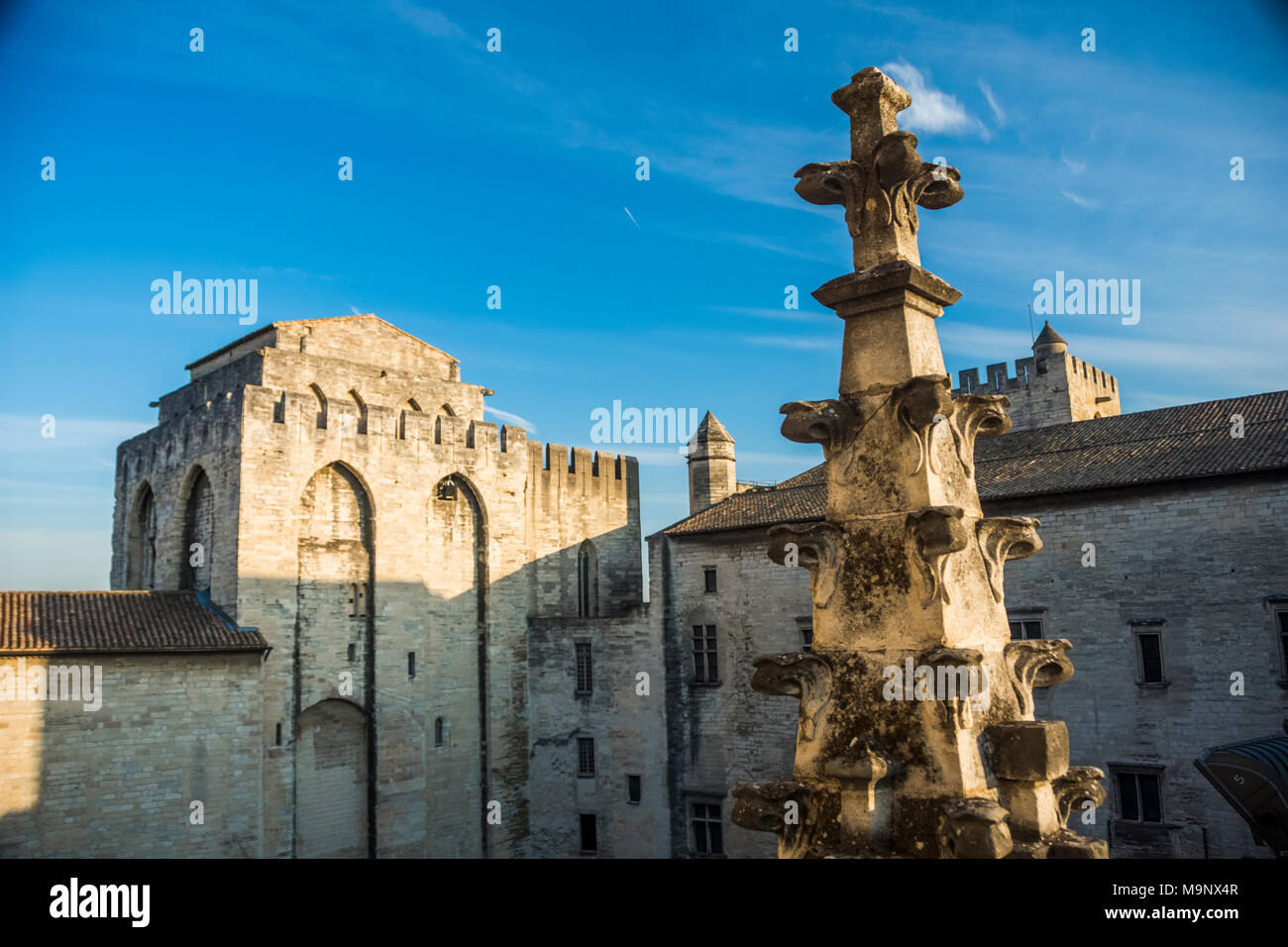 Der Papst Palast Avignon, Frankreich Stockfoto