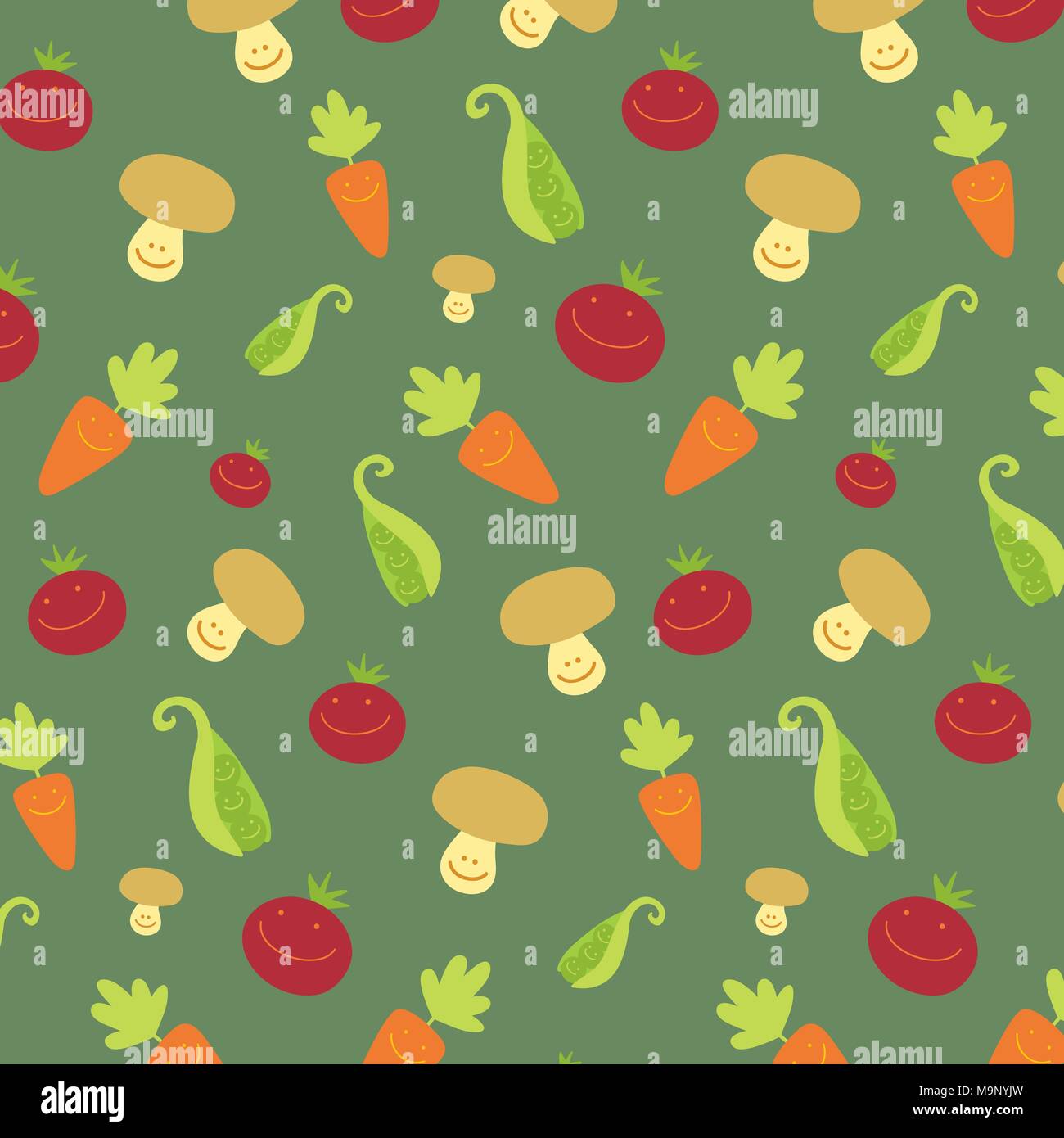 Süße Gemüse zeichen Vektor nahtlose Muster Stock Vektor