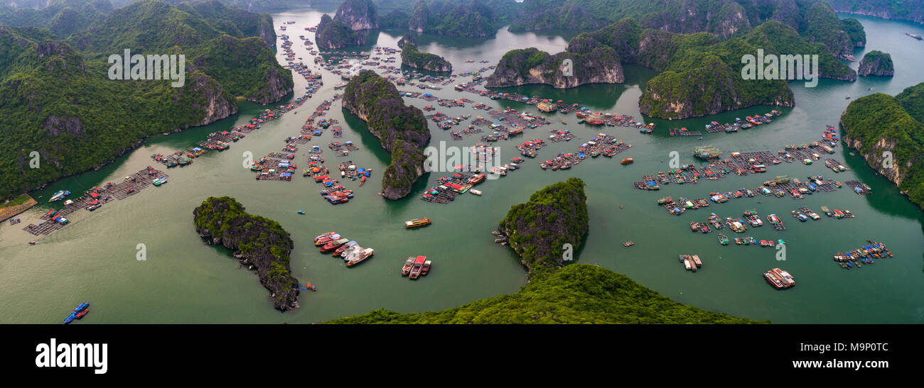 Cat Ba Insel von oben. Lan Ha Bucht. Hai Phong, Vietnam Stockfoto