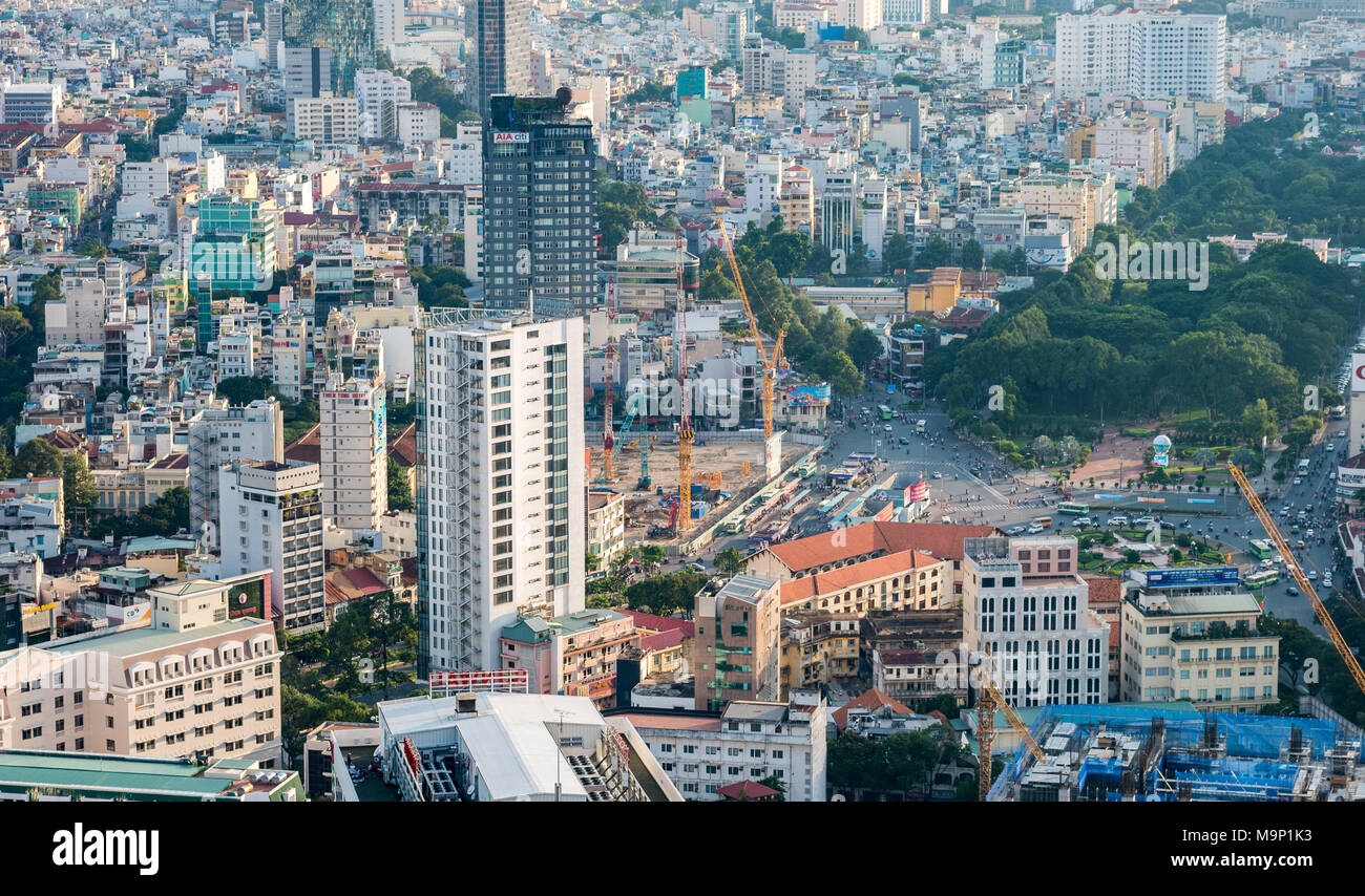 Saigon / Ho Chi Minh Stadt von oben Stockfoto