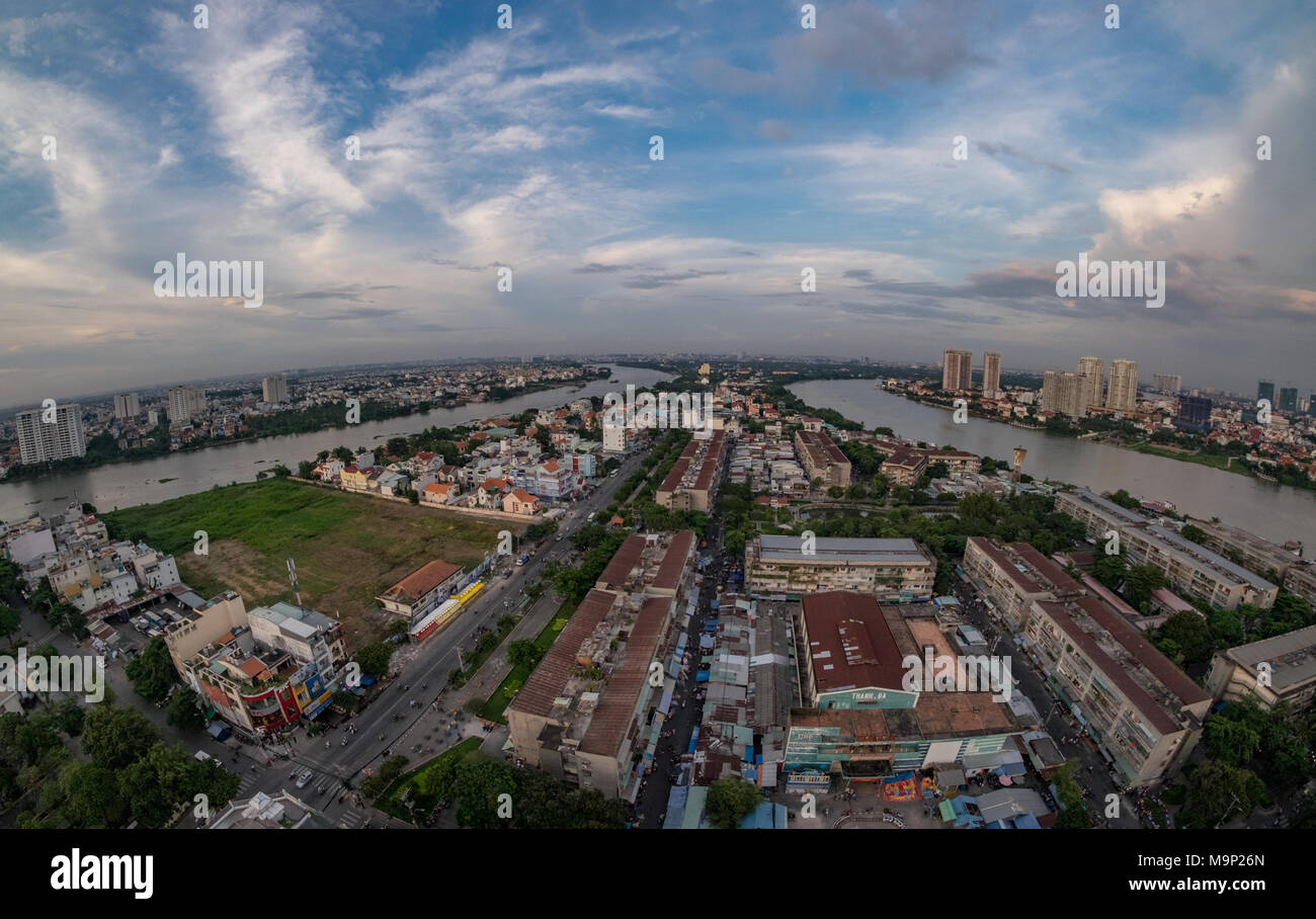 Saigon / Ho Chi Minh Stadt von oben Stockfoto