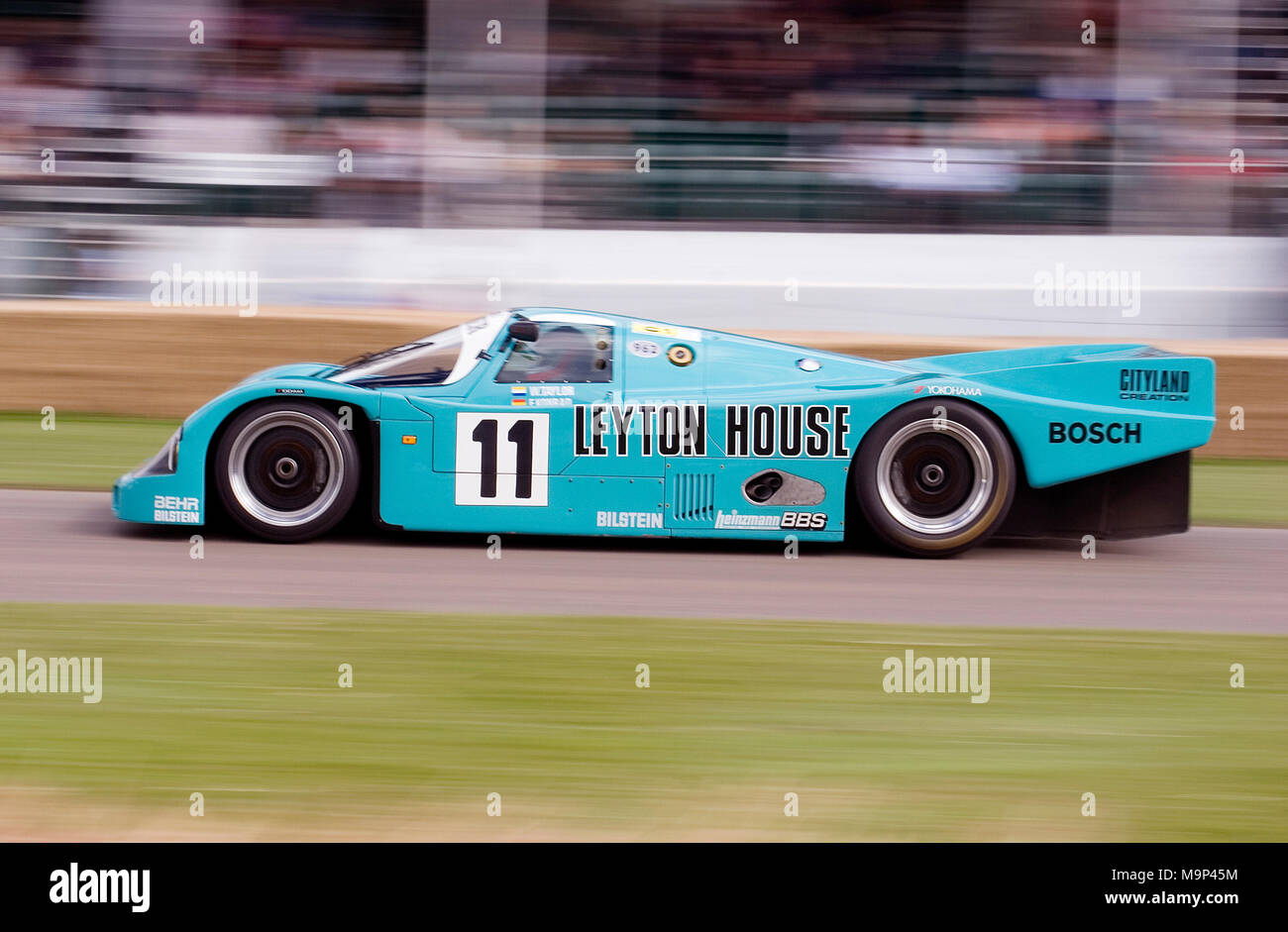1987 Porsche 962C Kremer Leyton House, Chassis 118 CK-3. Dieses Auto fuhr in Le Mans 1987 und 1988. Stockfoto