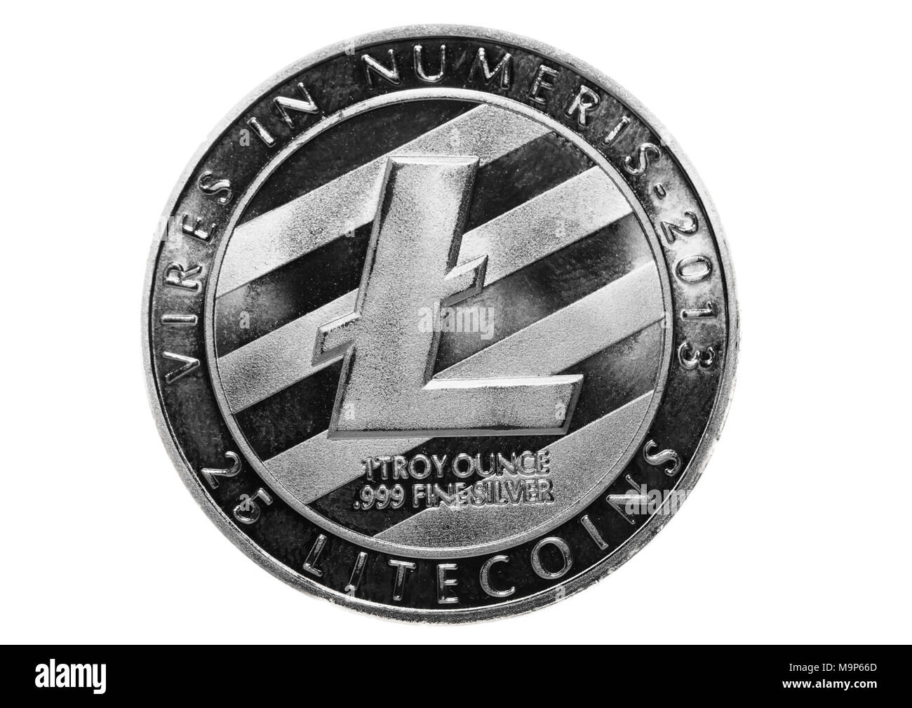Silber münze Litecoin, Symbol Bild crypto Währung, digitale Währung Stockfoto