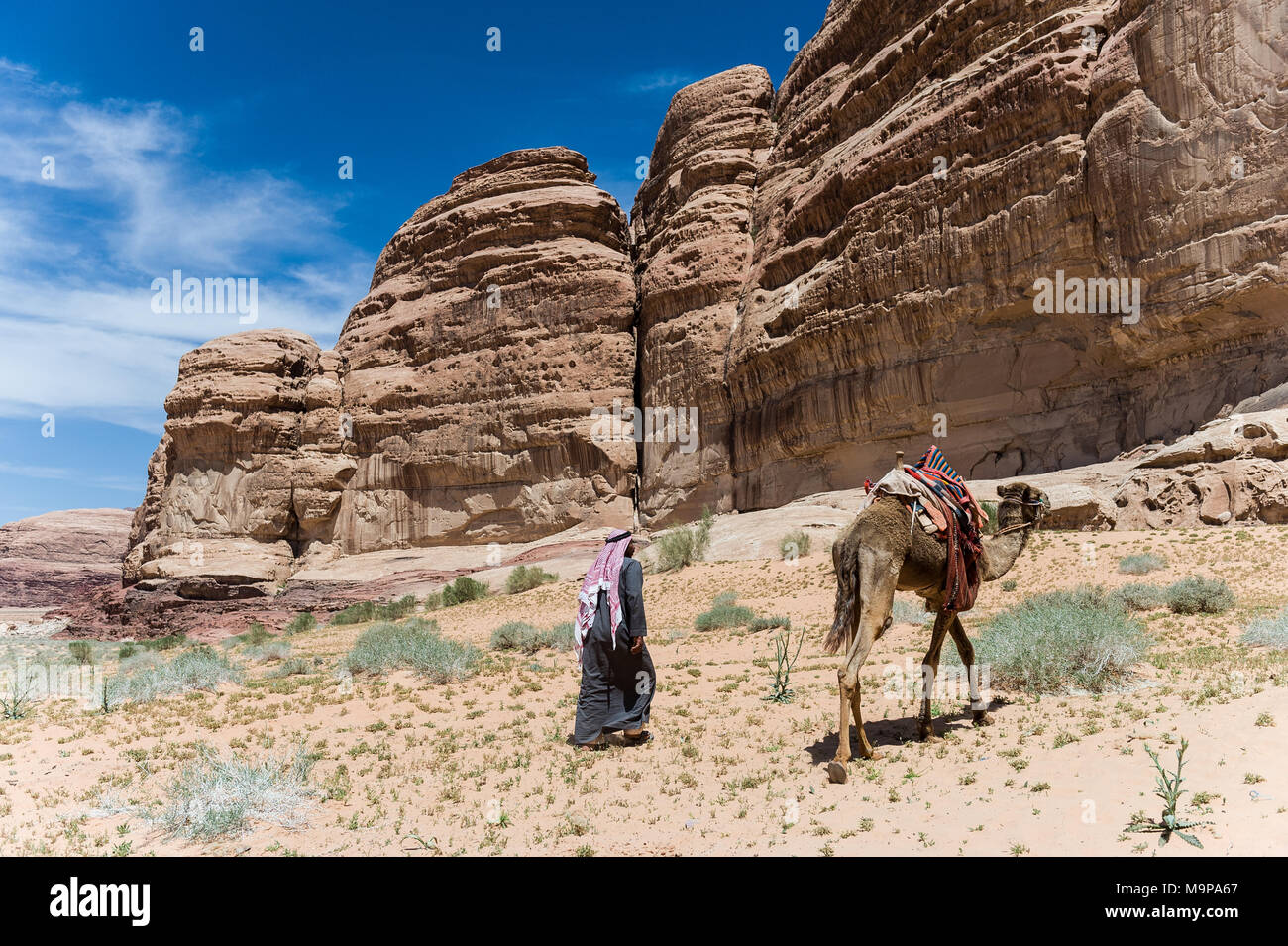 Bedouin Wasser suplly im Wadi Rum Wüste nahe der Grenze zu Saudi-Arabien. Stockfoto