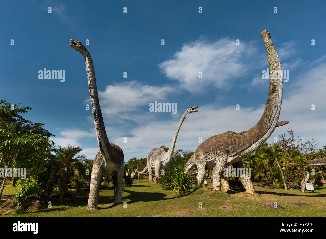 Dinosaur Park, Jurassic Park, Buri, sahatsakhan Bezirk, Provinz Kalasin, Isan, Nordosten Thailand Stockfoto