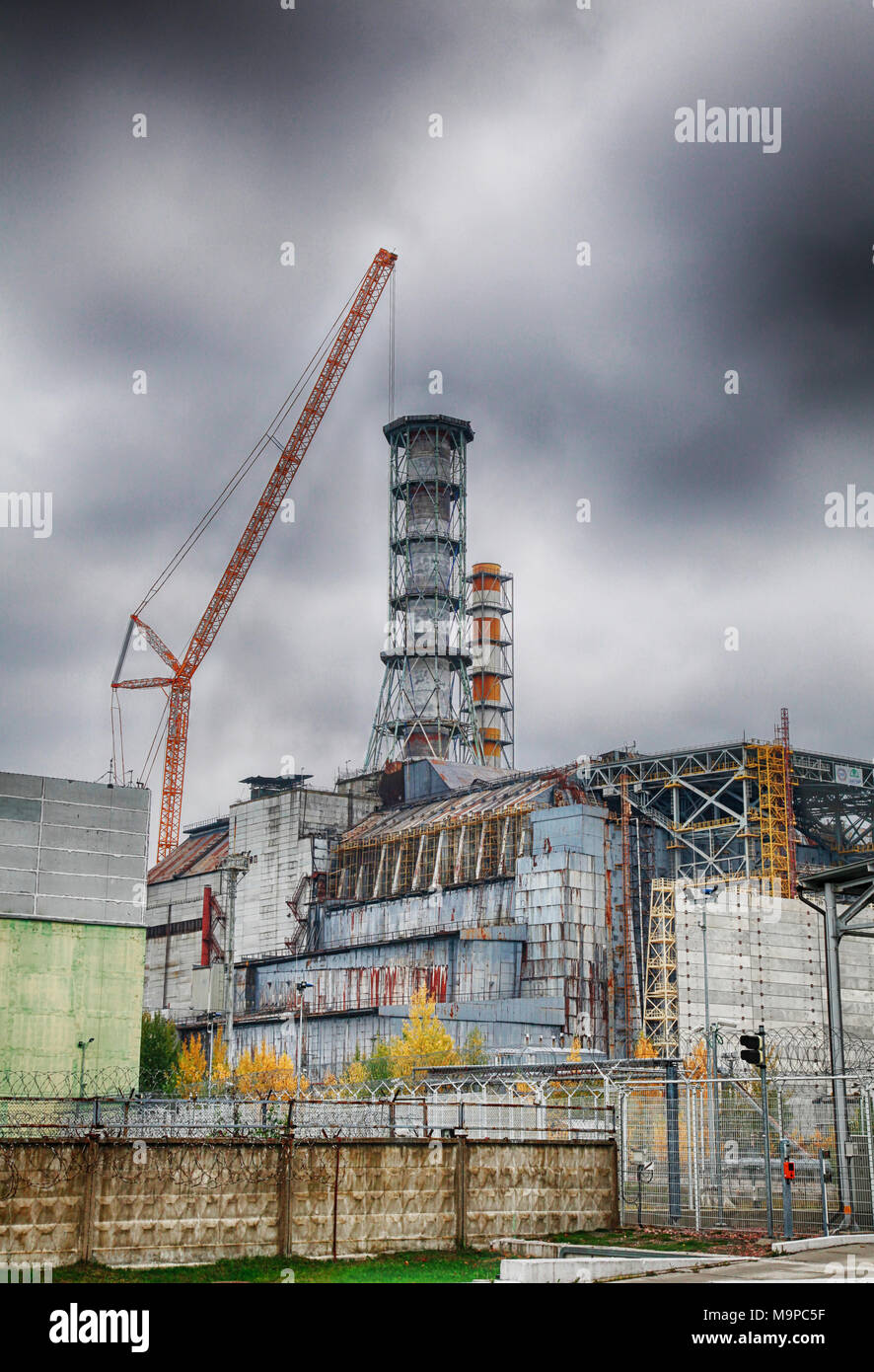 Zerstörten Reaktor 4, Tschernobyl, Kiev Oblast, Ukraine Stockfoto